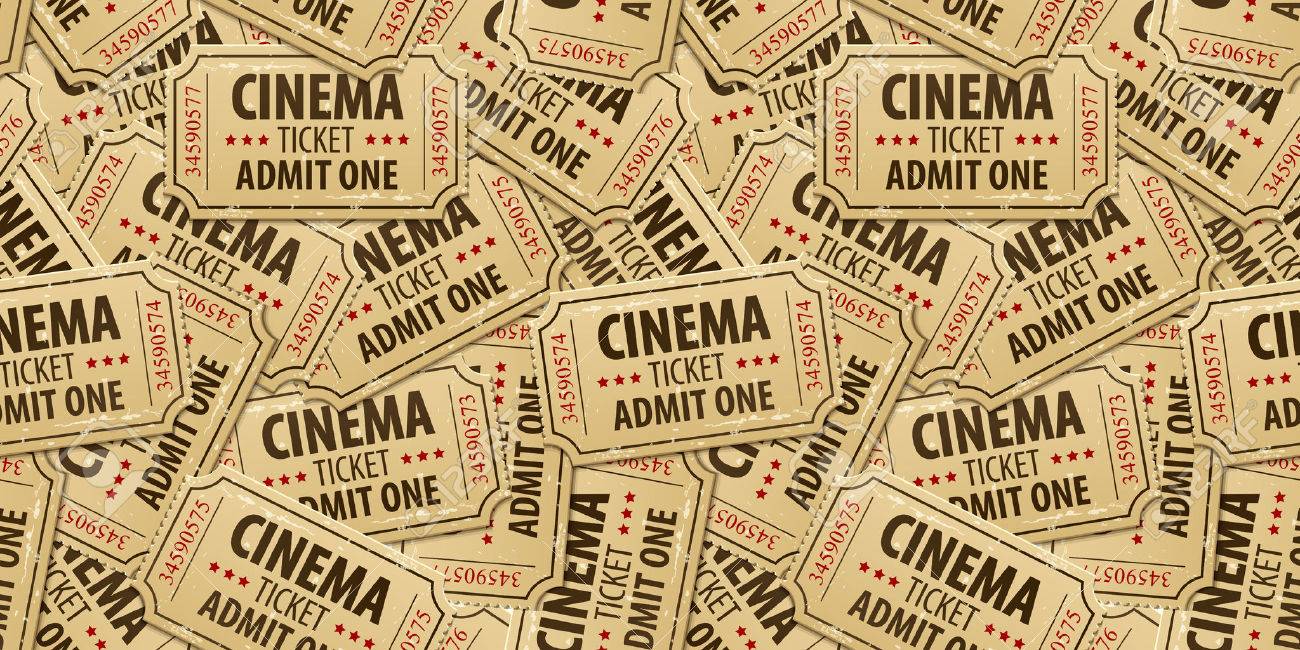 Seamless Pattern Background Of Cinema Tickets Eps10 Vector