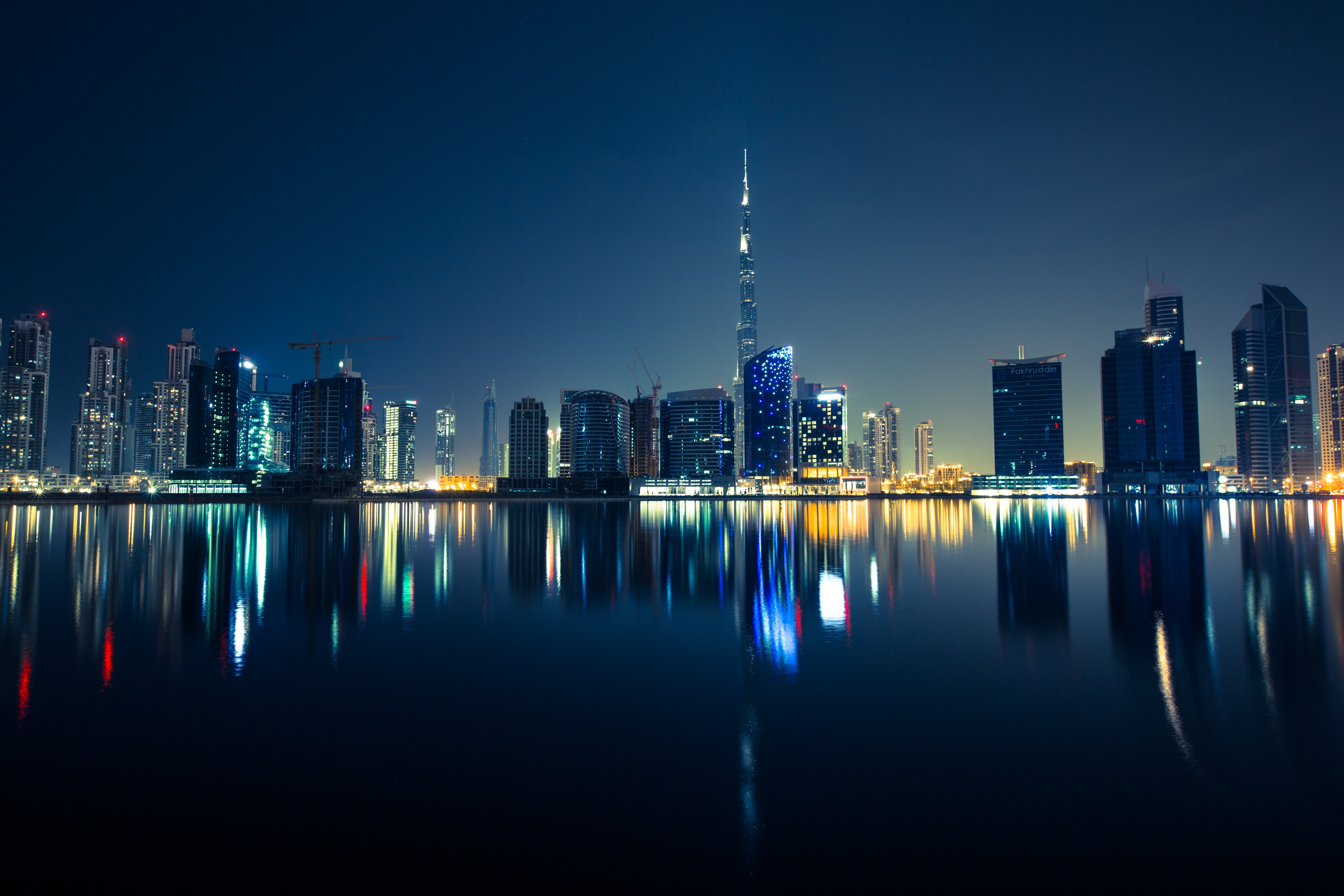 Dubai Skyscrapers Emirates Uae Night 5k Wallpaper HD World 4k Image