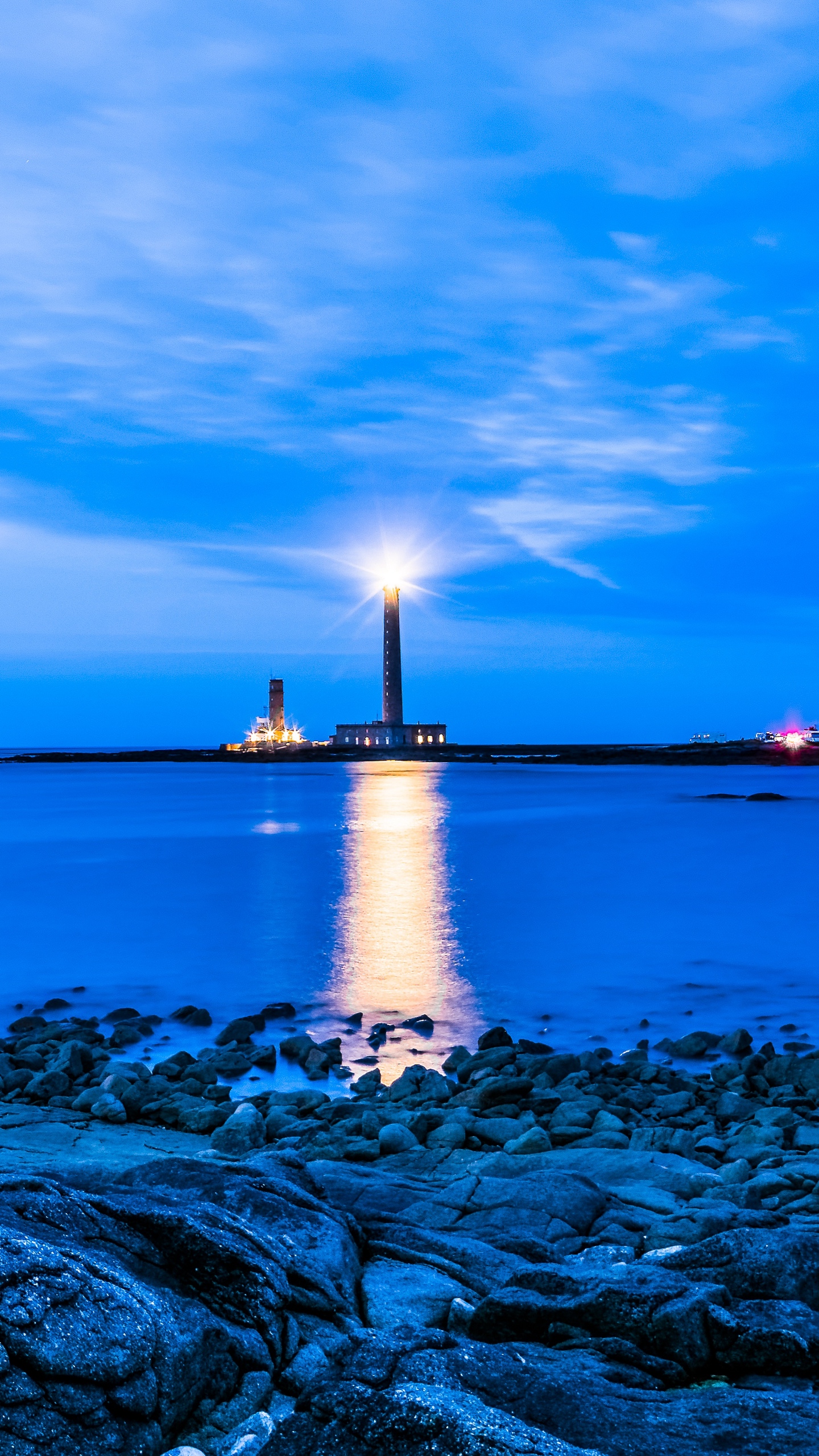 Free download Download wallpaper 1440x2560 lighthouse sea evening
