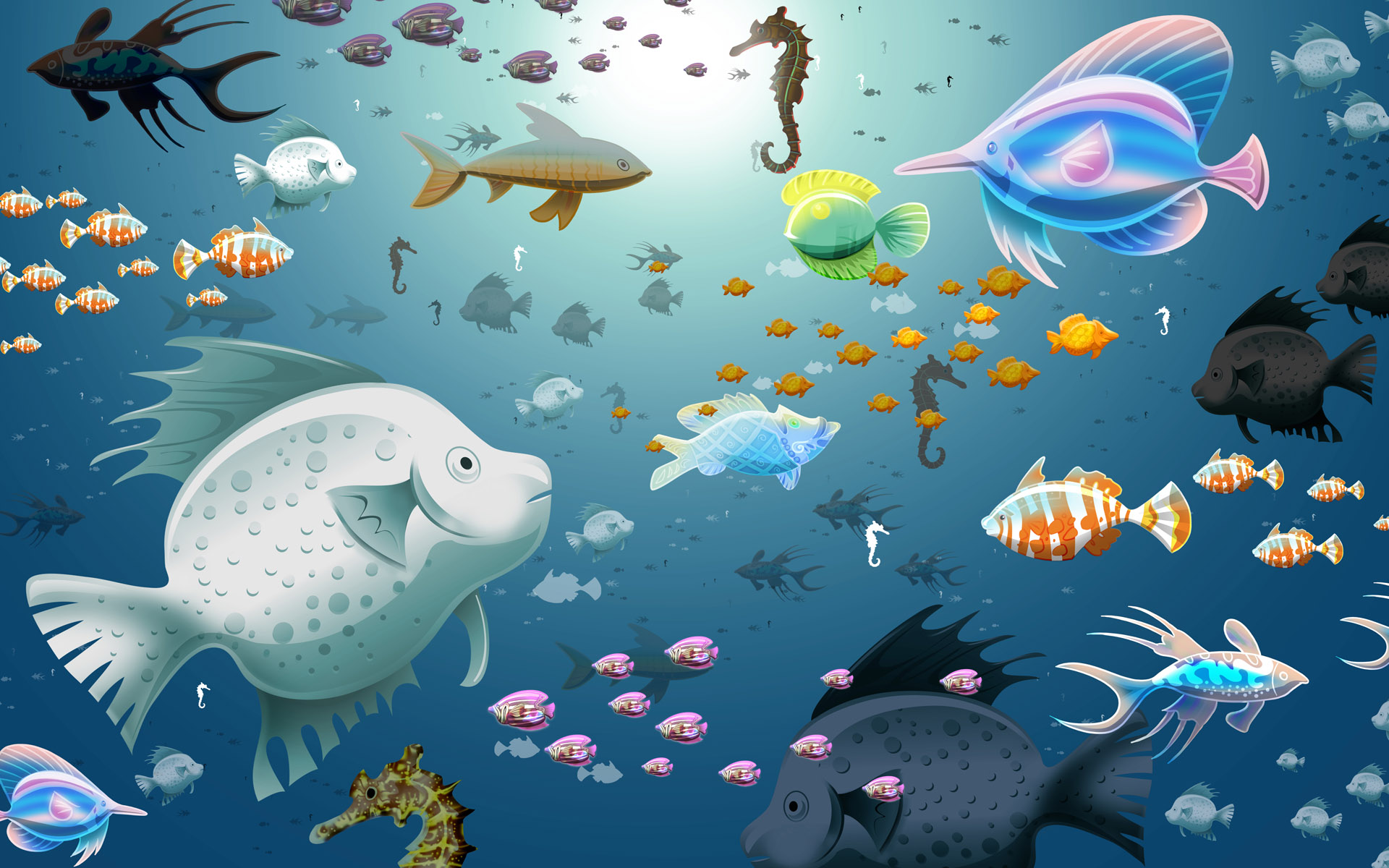 Virtual Aquarium Background Animated Desktop Wallpaper For