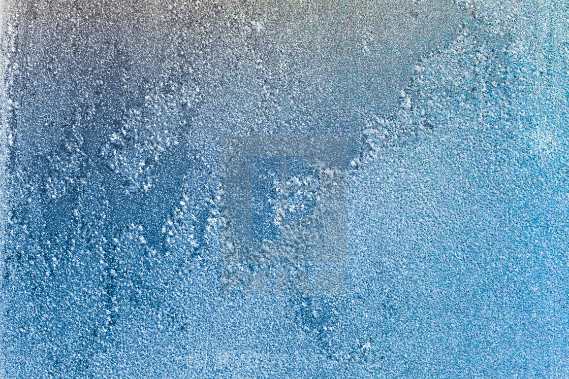 Blue Ice Natural Background Frost Patterns On Window Glass