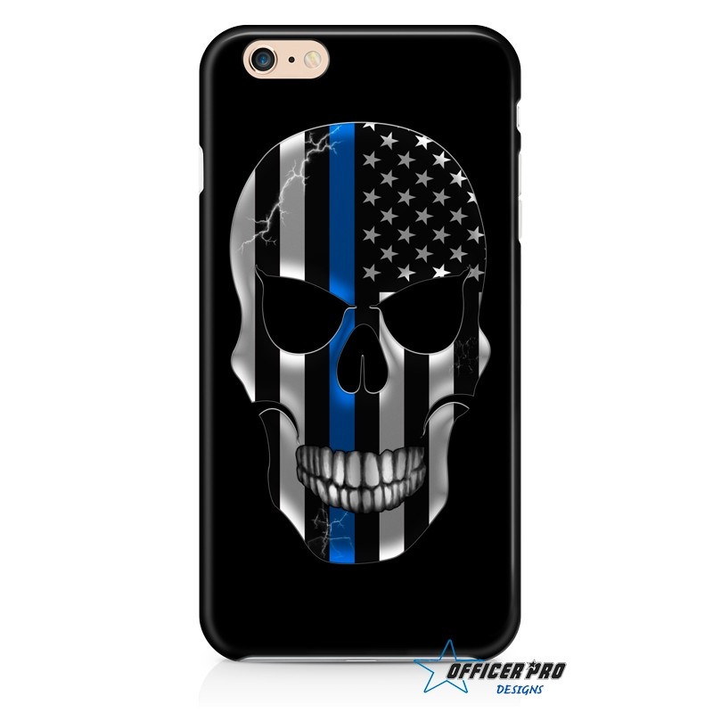 Thin Blue Line Skull iPhone 5s Strongfit Case