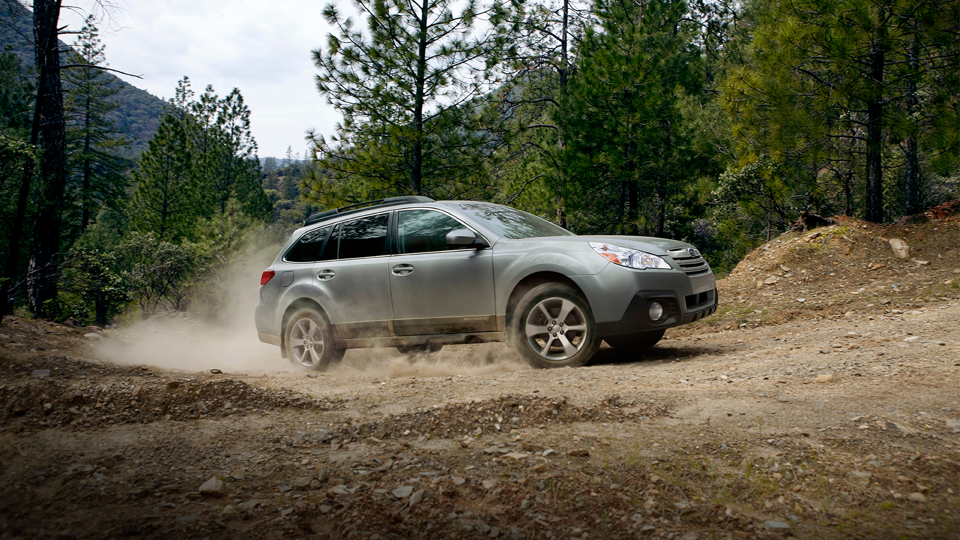 Subaru Outback Wallpaper Dirt Road Action