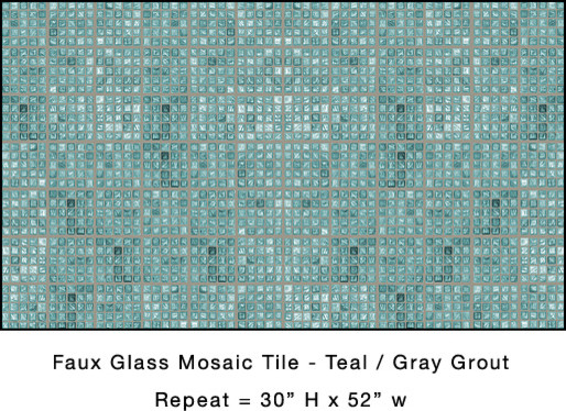 Teal Faux Glass Mosaic Tile Eclectic Wallpaper Dc Metro By