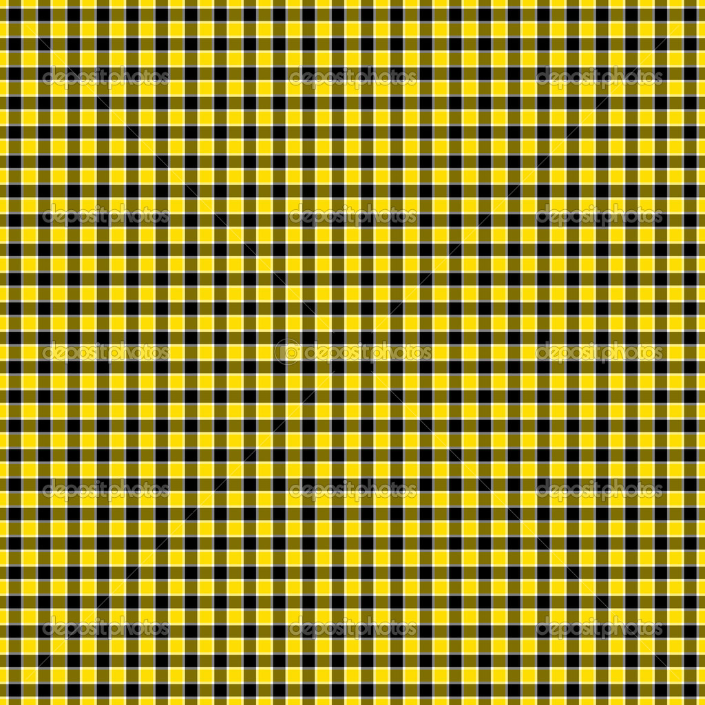 Bright Yellow Black With A Touch Of White Gingham Style Plaid