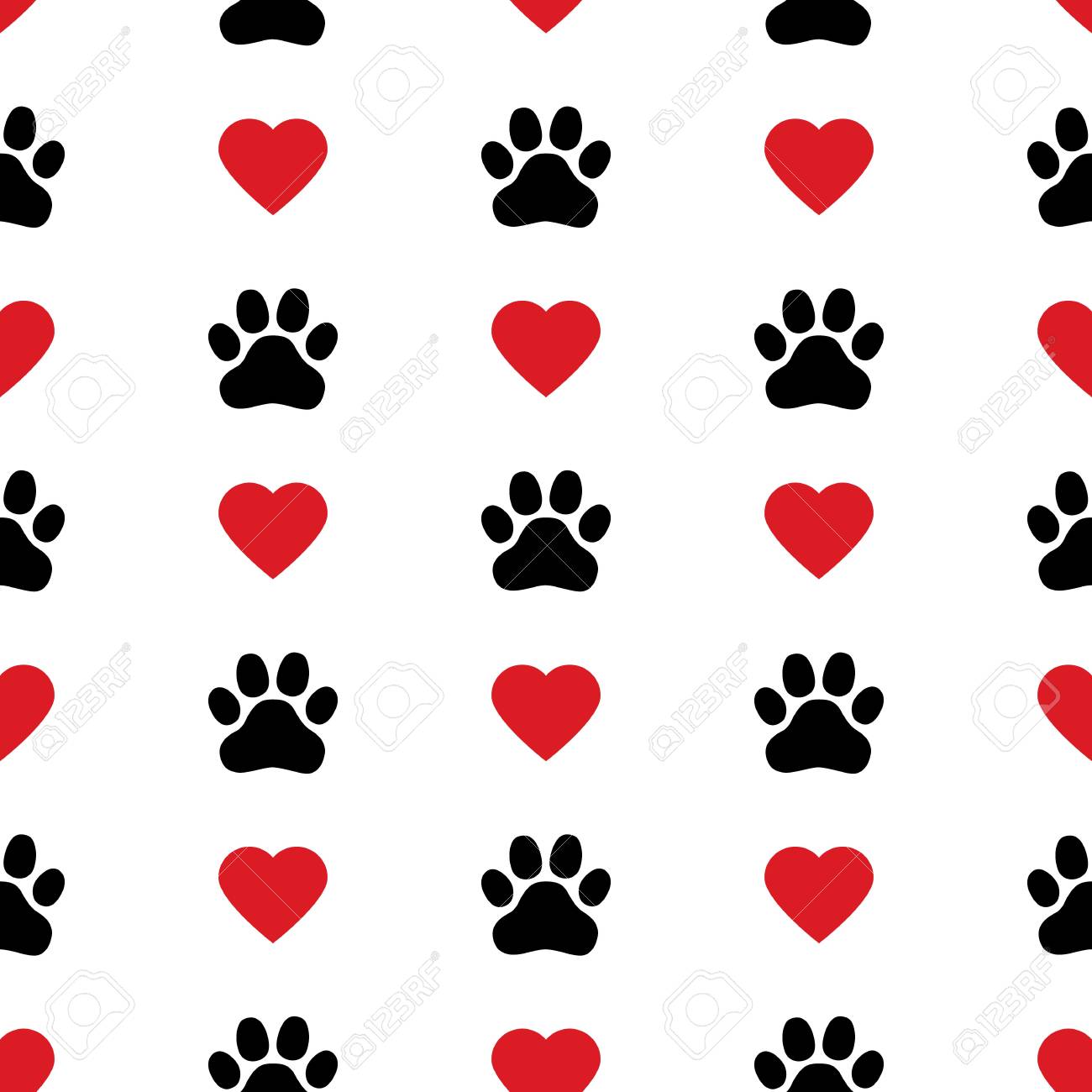 Dog Paw Cat Heart Love Puppy Foot Print Kitten Valentine