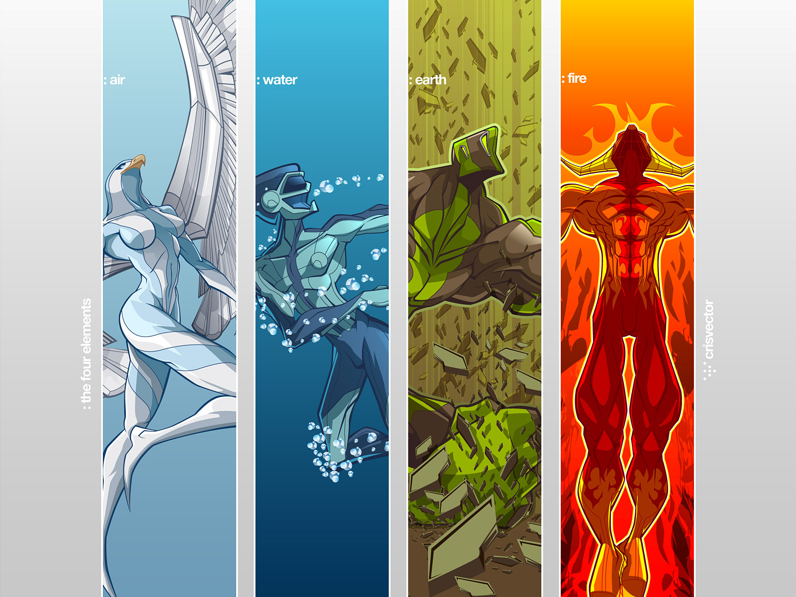 Four Elements Wallpaper By Crisvector