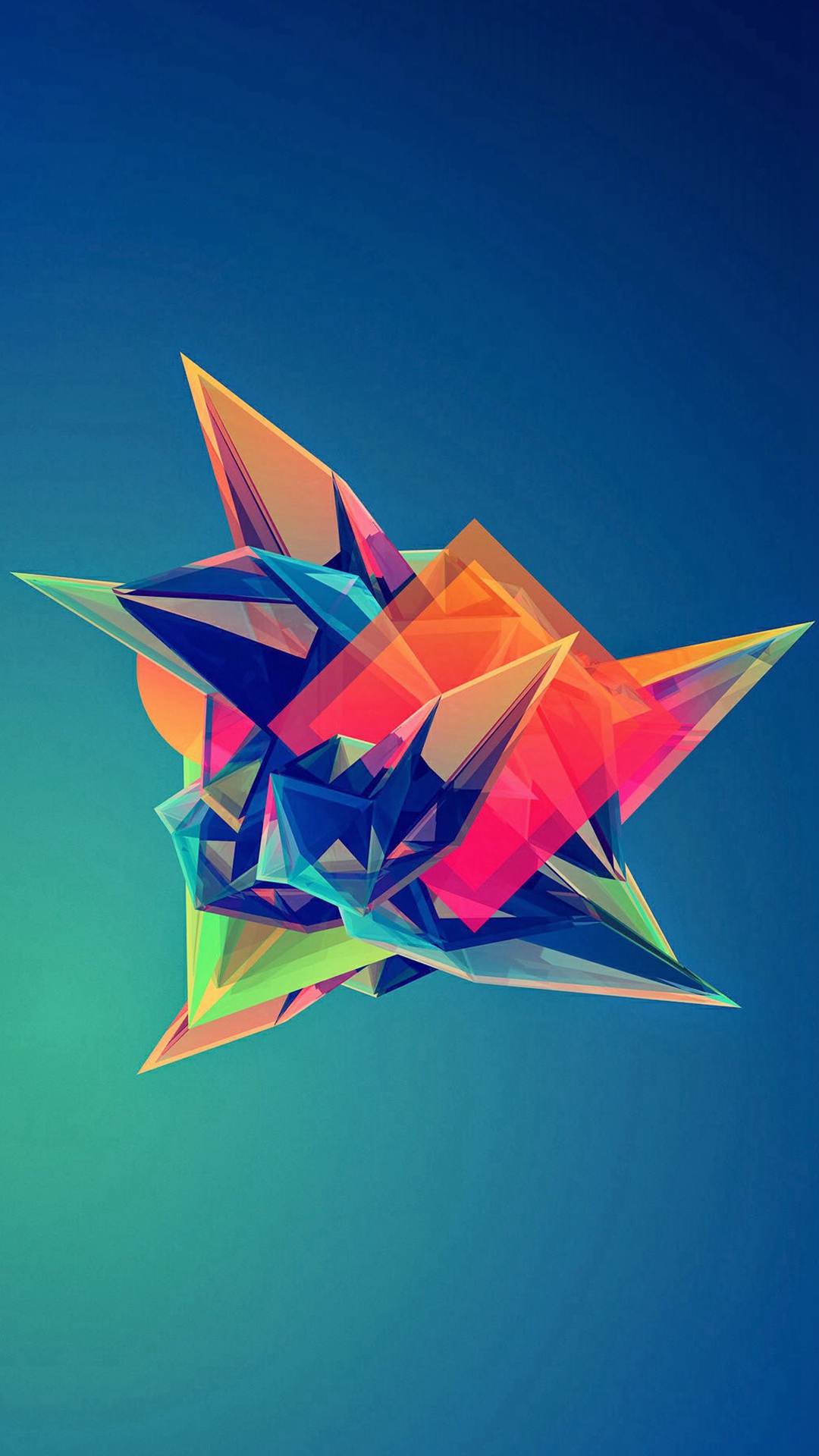 Abstract geometric design with vibrant colors, suitable for a cool phone wallpaper