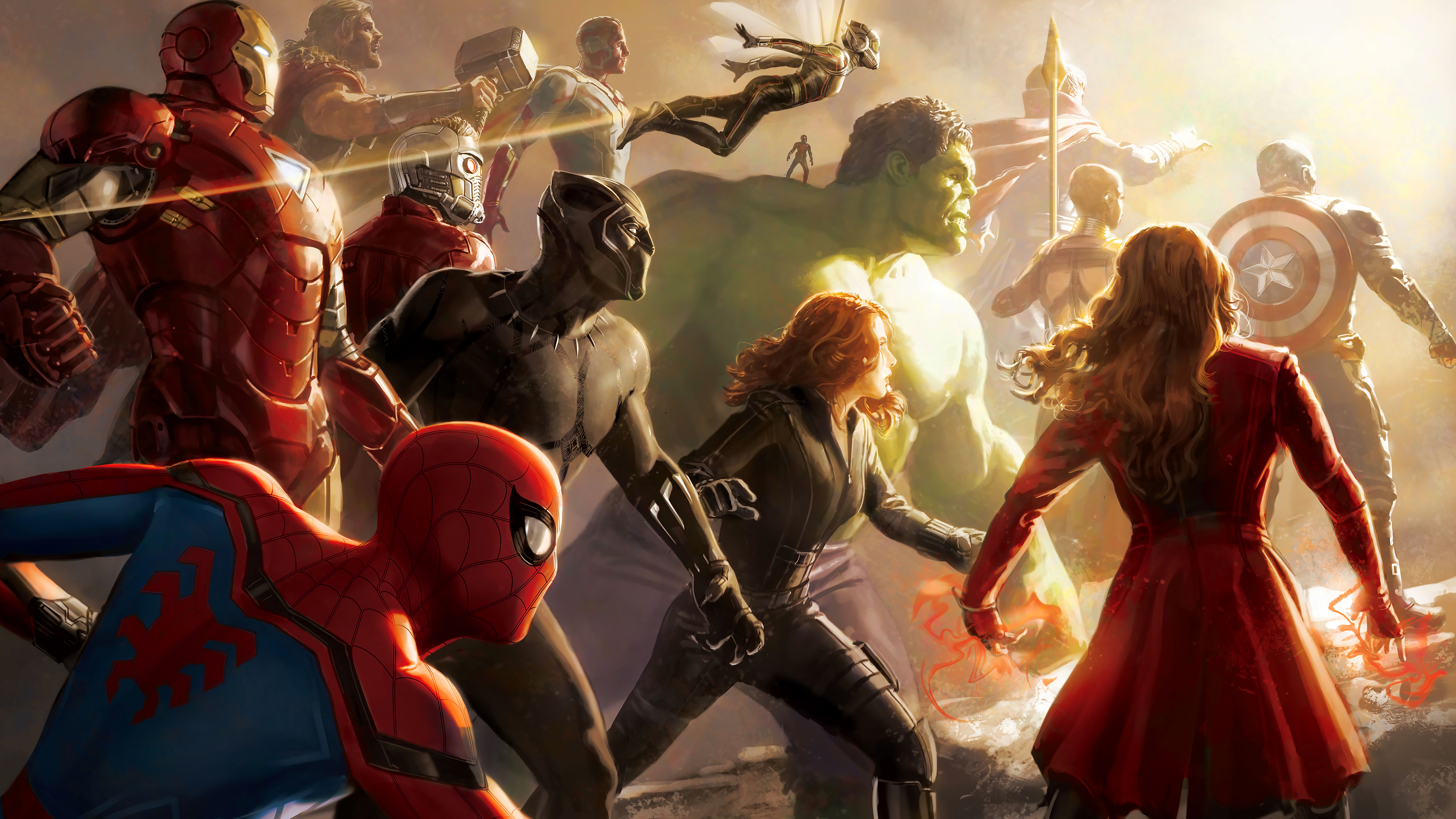 Avengers Infinity War Spider Man Iron Black Panther