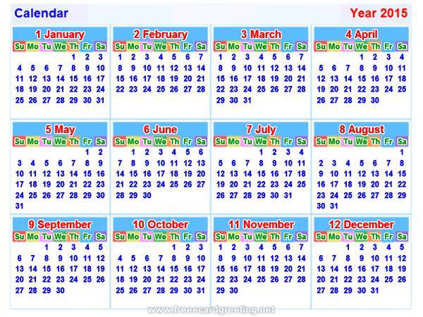 HD Wallpaper Printabe Calendar Colorful