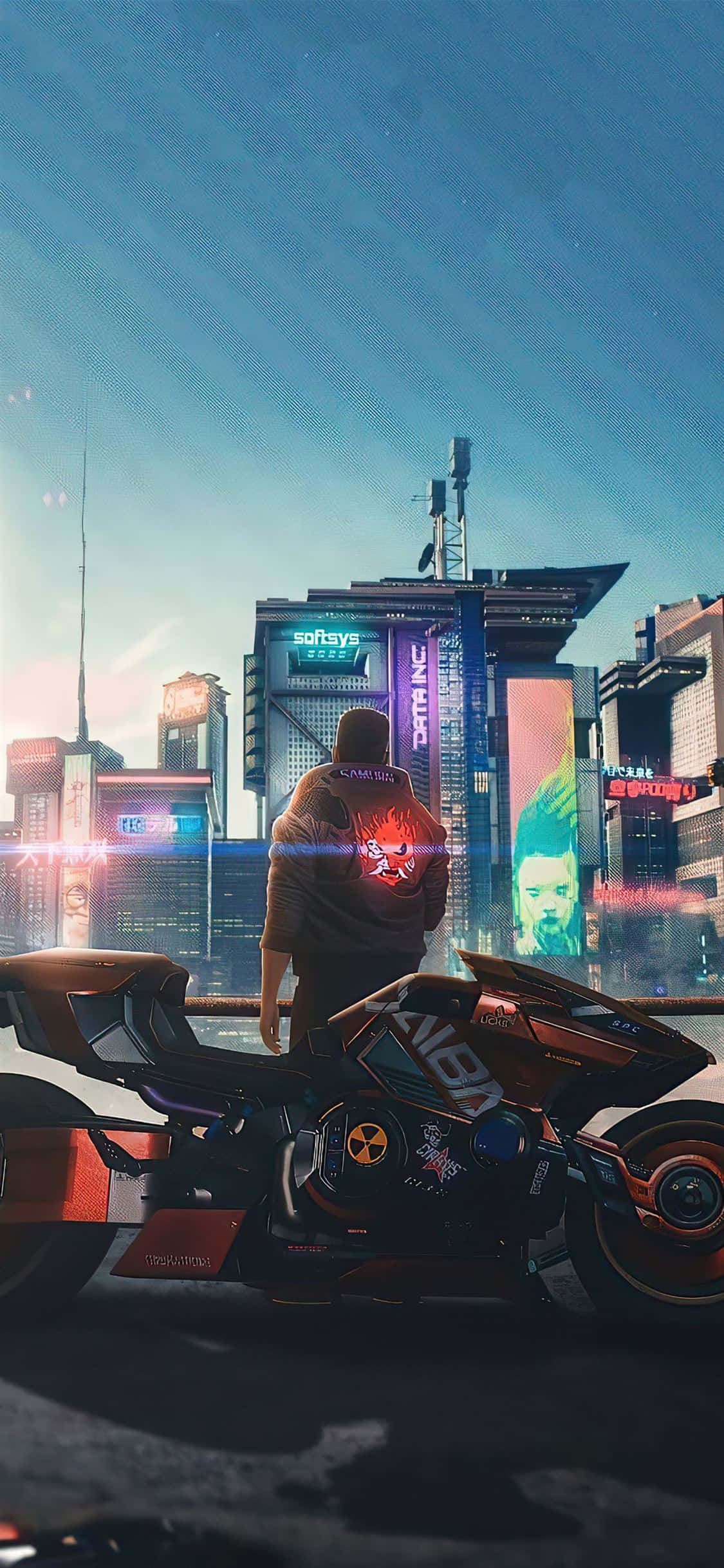 iPhone X Cyberpunk Background Wallpaper
