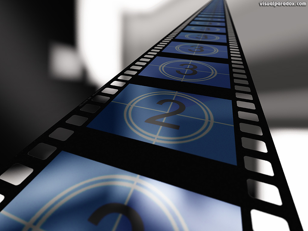 cinema movies film strip motion picture count video clips show blue