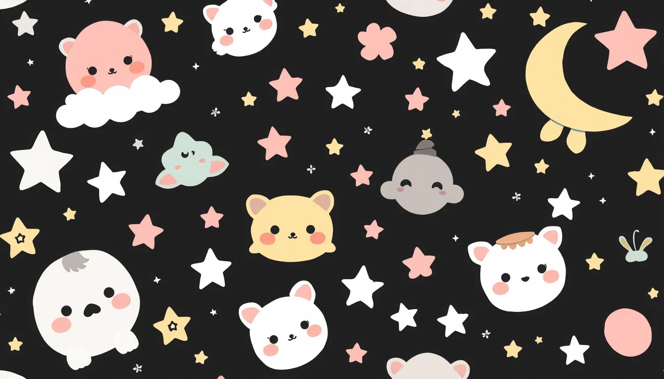 Kawaii Black Wallpaper