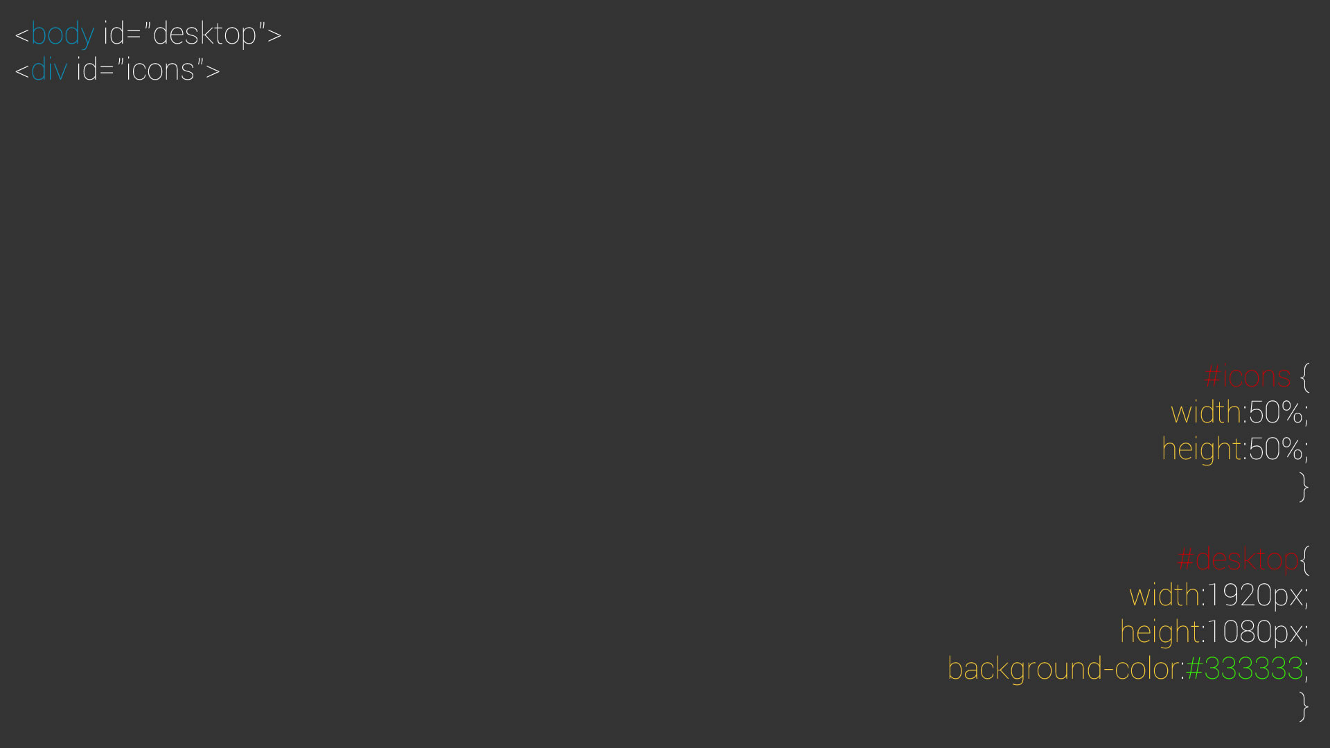V2 Minimalist Highlighted Html Css Code Style Wallpaper