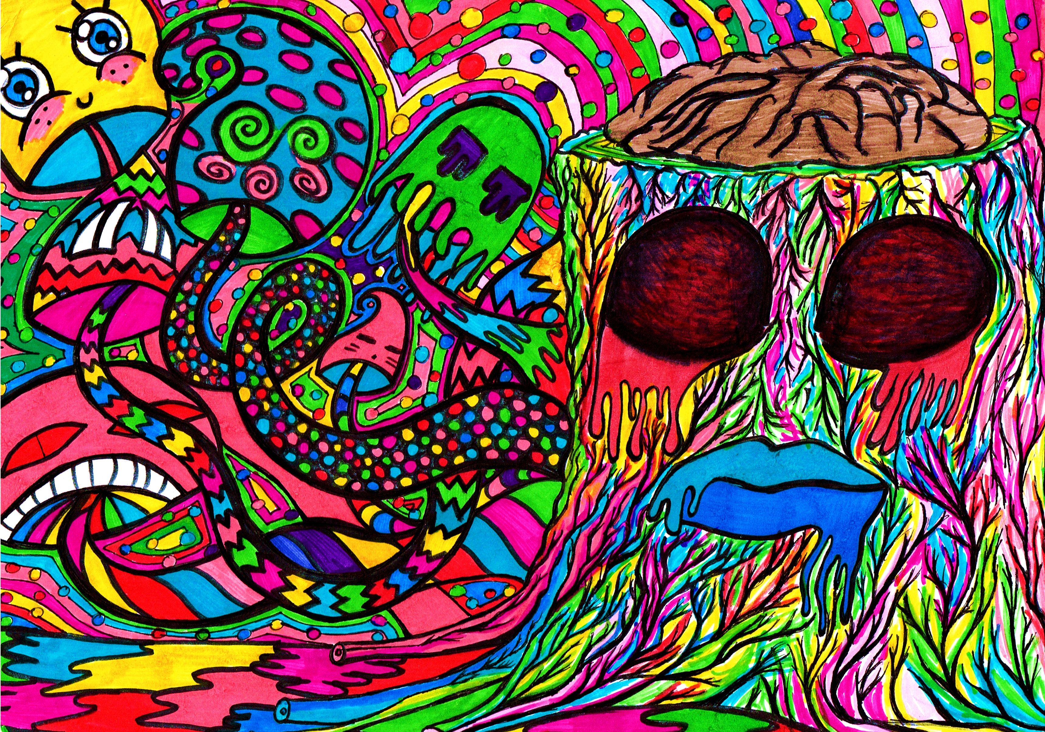 Trippy Shrooms Wallpaper Brain By Psychedelic