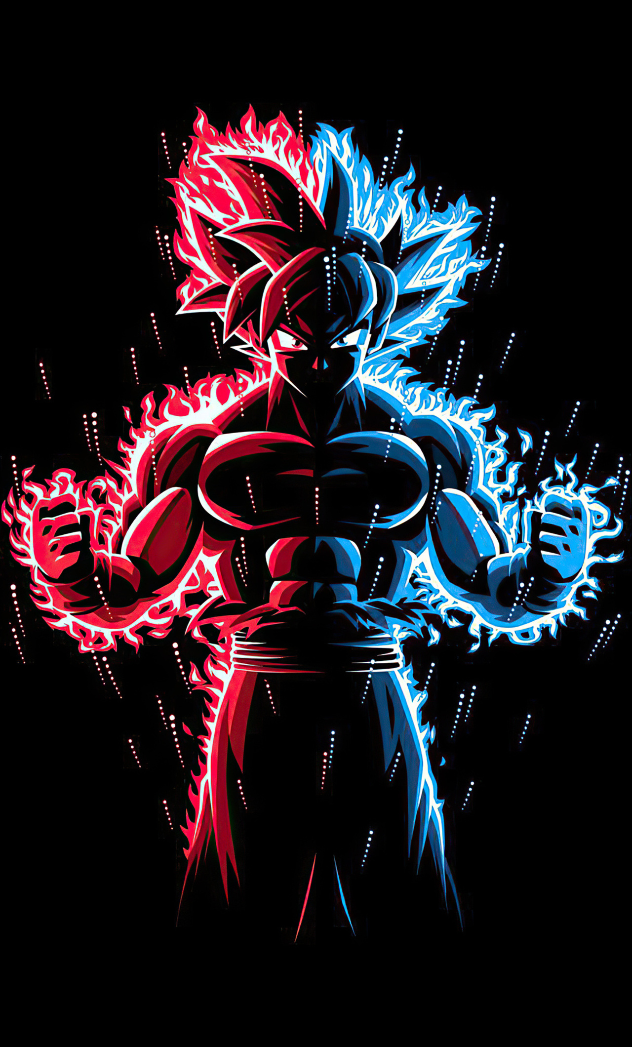 God Red Blue Goku Dragon Ball Z iPhone HD 4k