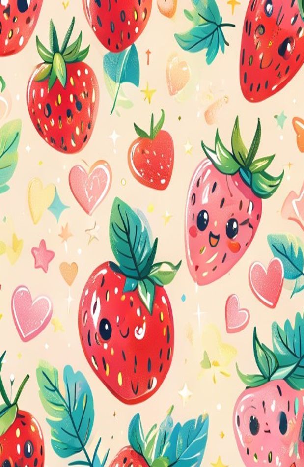 Kawaii Strawberry Wallpaper