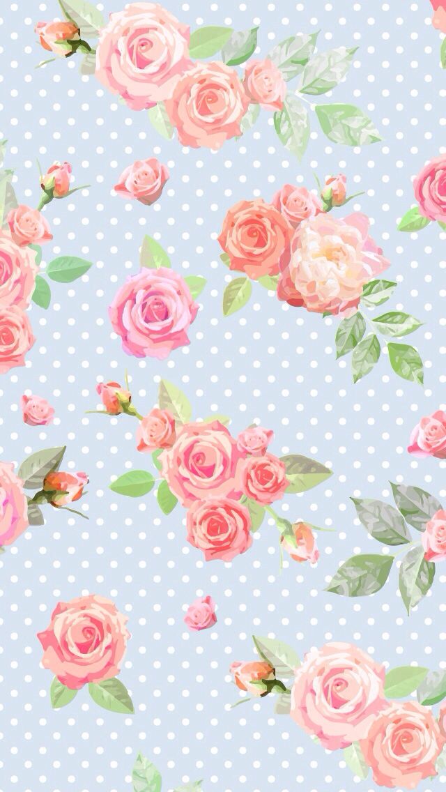 Floral dots iphone phone wallpaper background Flower Phone Wallpaper