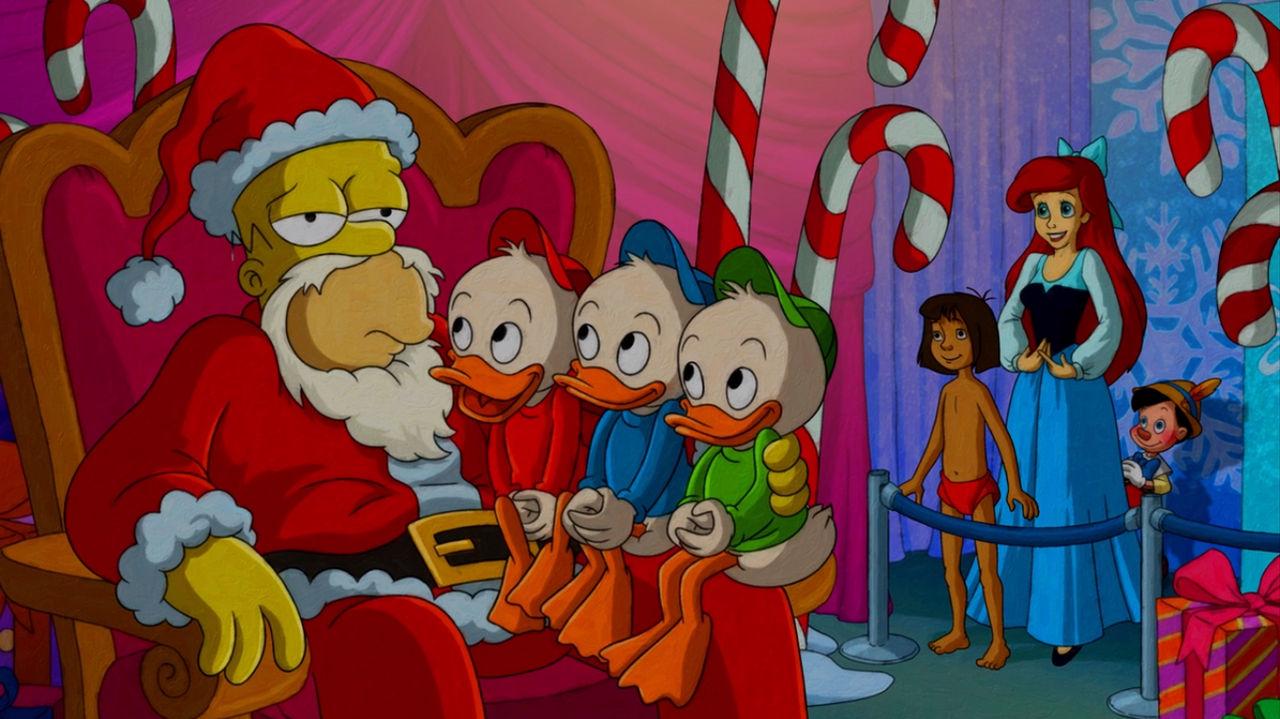 Disney Character With Santa Claus Homer Simpson By Hsomega25 On