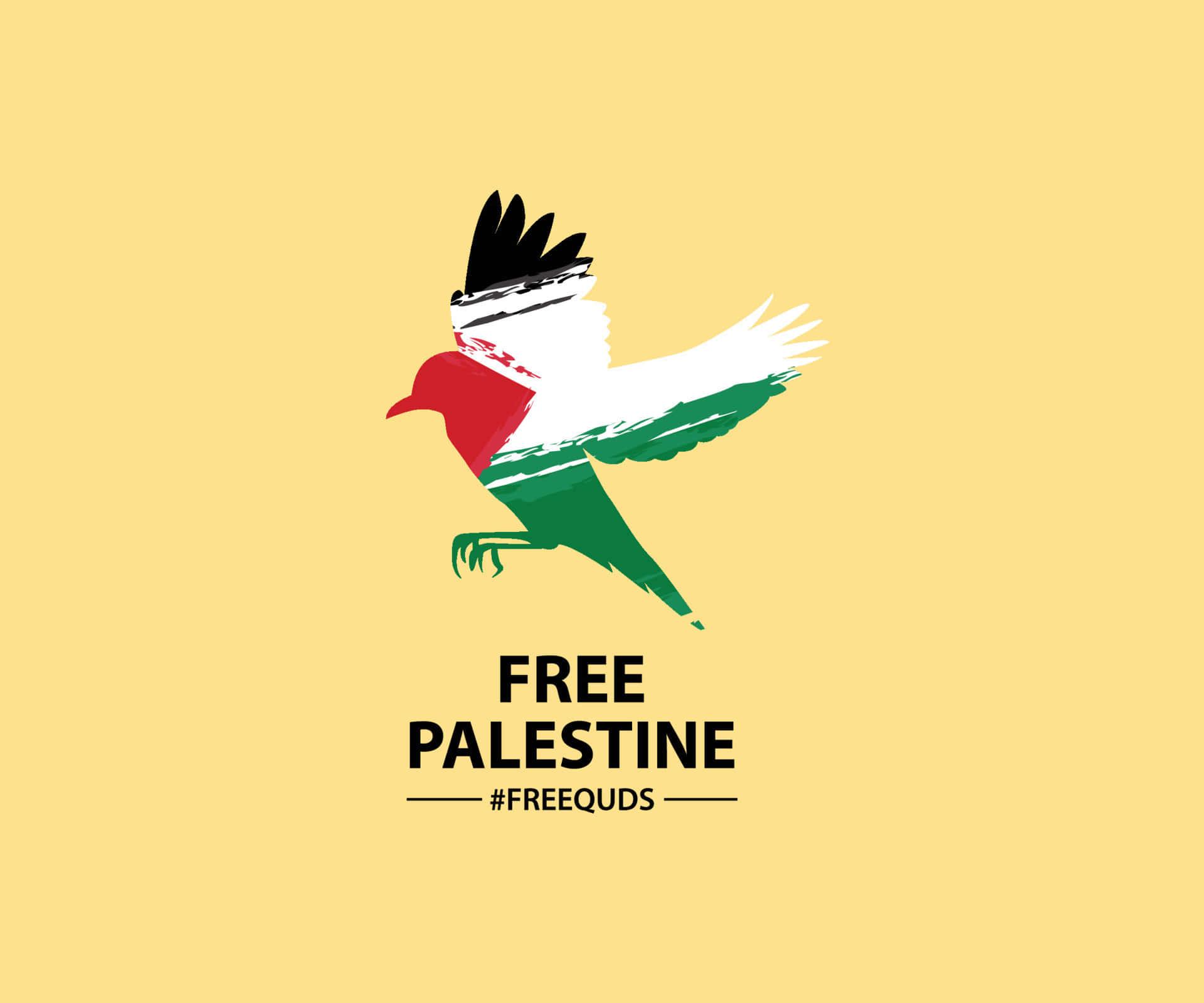 Palestine Logo With A Bird Flying Wallpaper