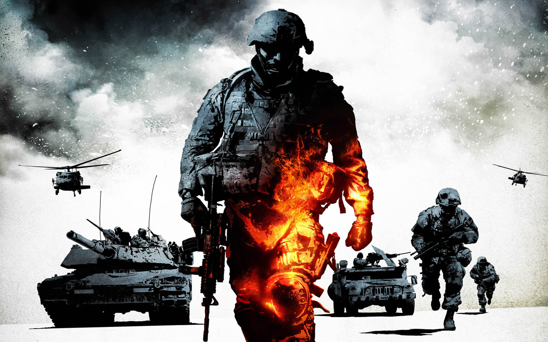 Soldier On Fire Action Games Wallpaper Image Featuring Battlefield