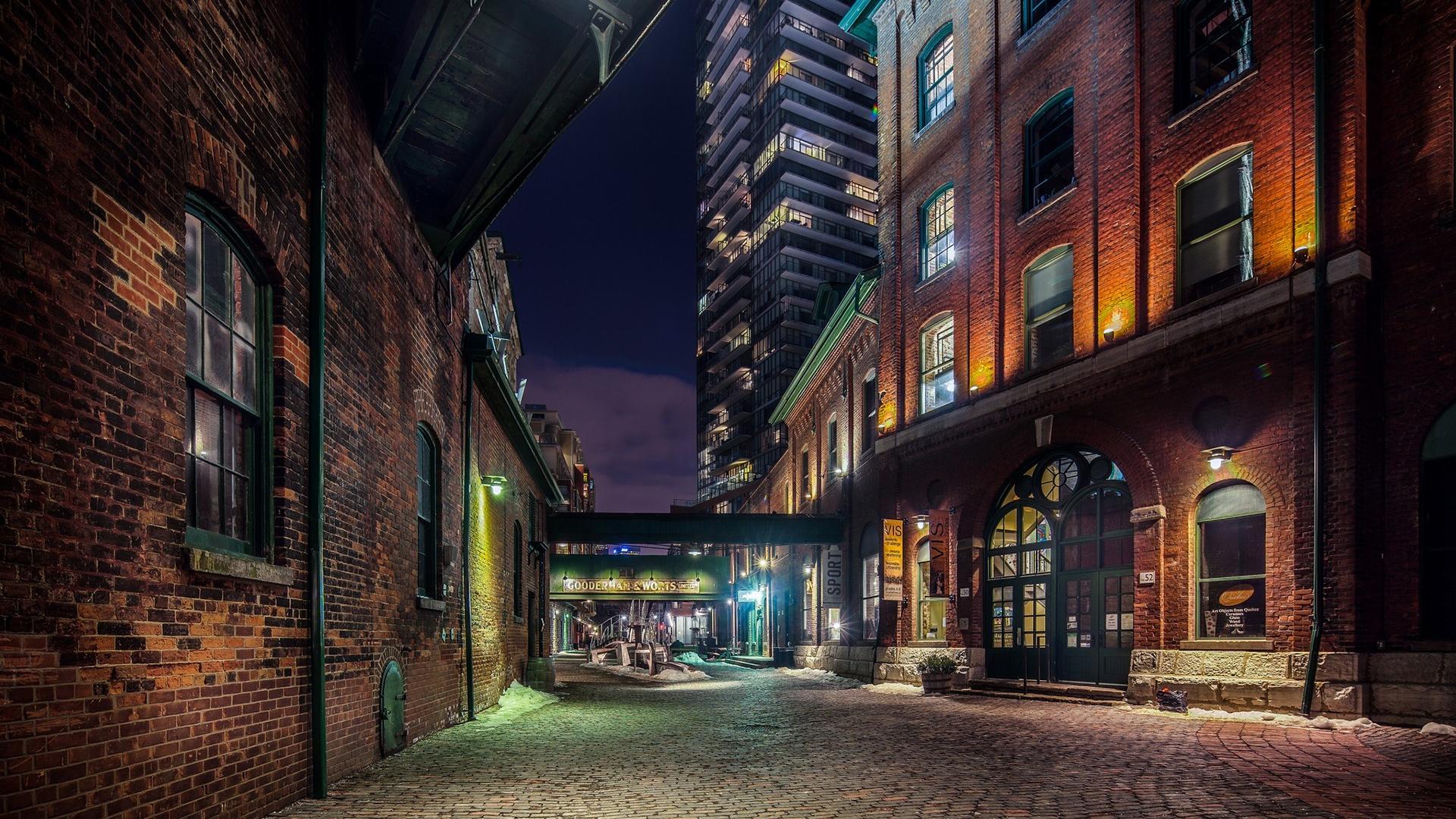 Free download Canada toronto brick wall buildings cobblestones