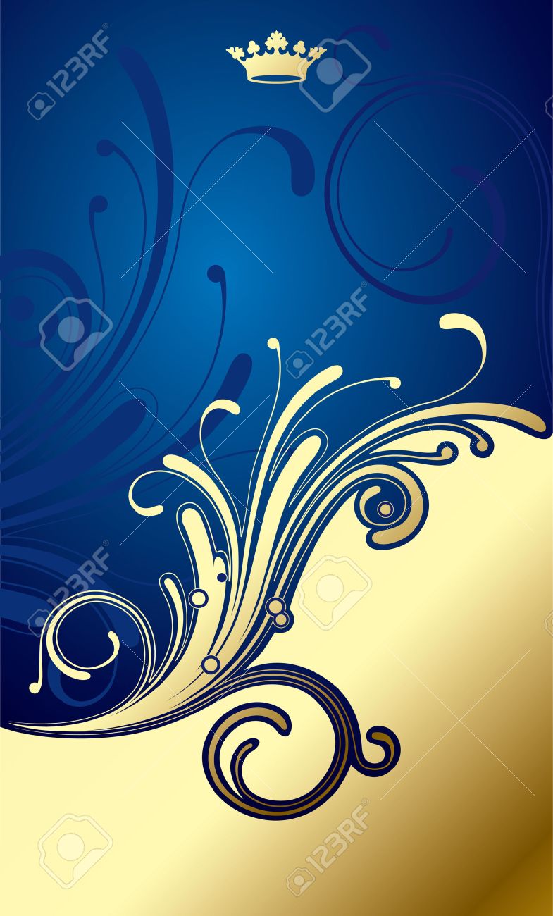 Vector Gold Blue Classic Background Royalty Cliparts Vectors