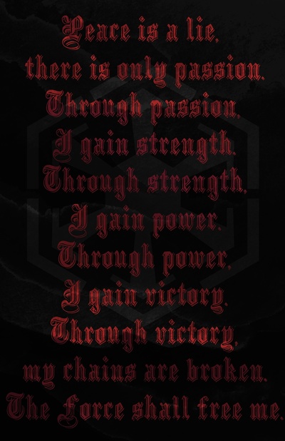 Star Wars Sith Code Wallpaper Star wars sith code stretched