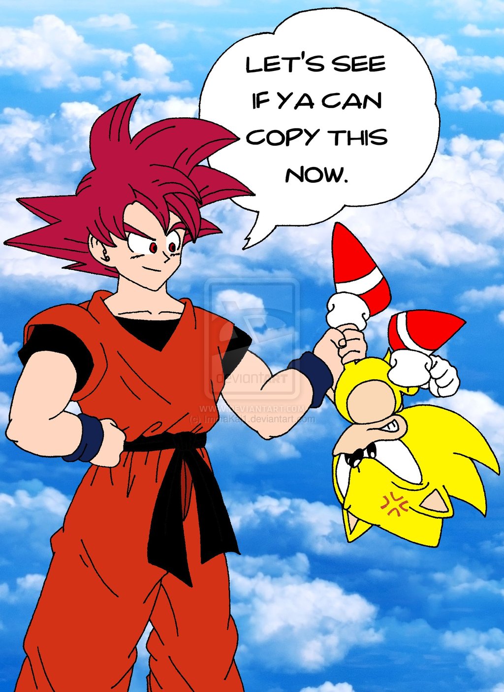 Super Saiyan God Goku Vs Sonic By Margaritataichou
