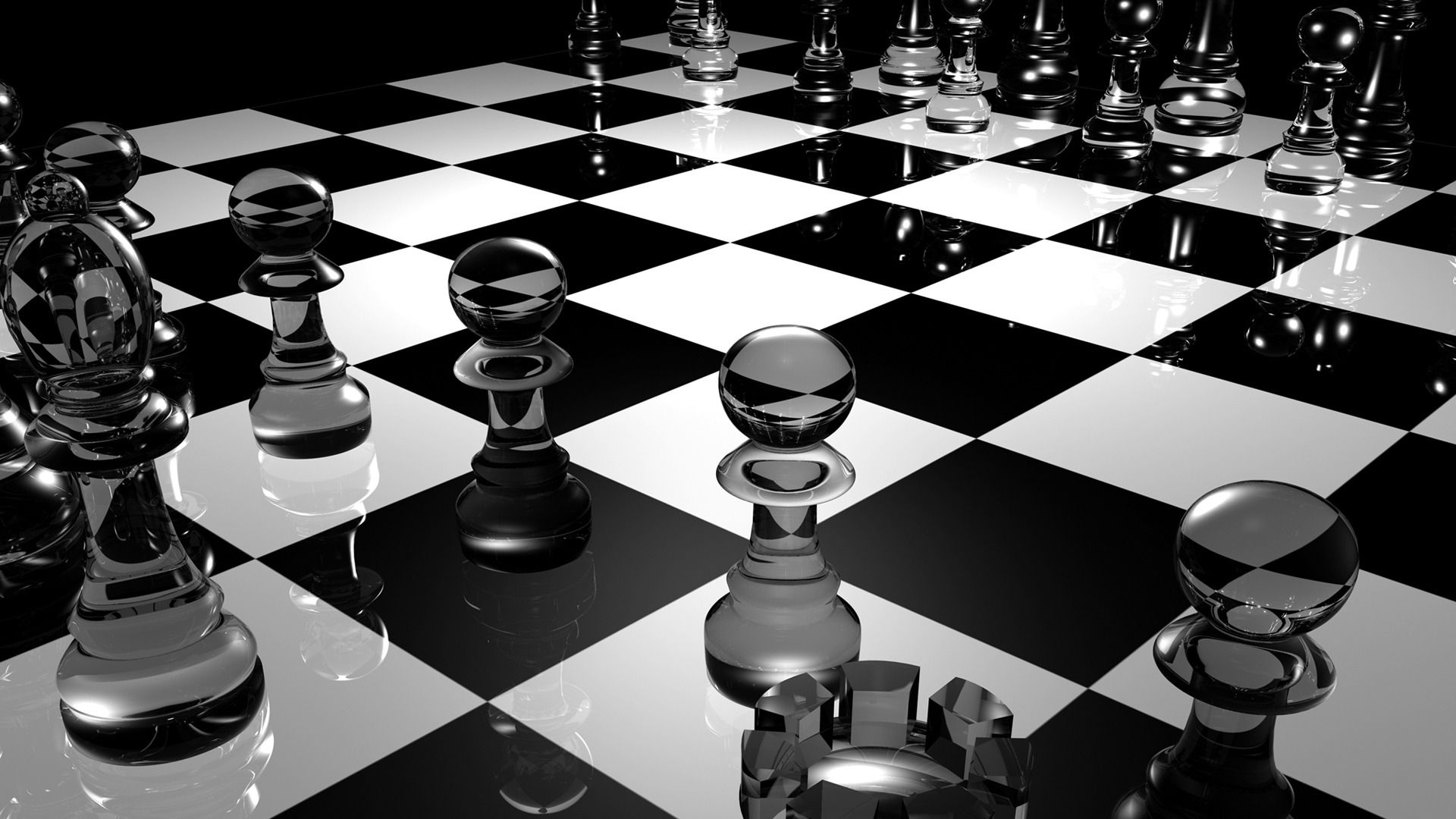 Chess Board With Pieces Wallpaper