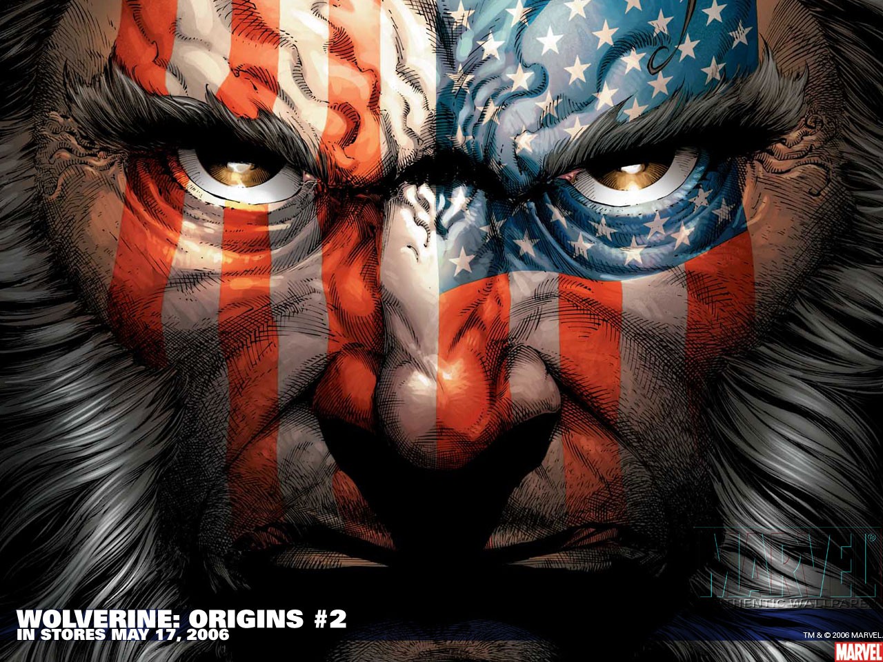 Wolverine With Us Flag Wallpaper Background