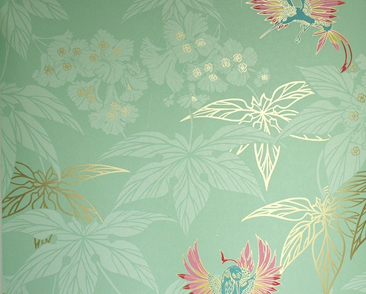 Grove Garden Wallpaper Mint Green With Gold And Paler