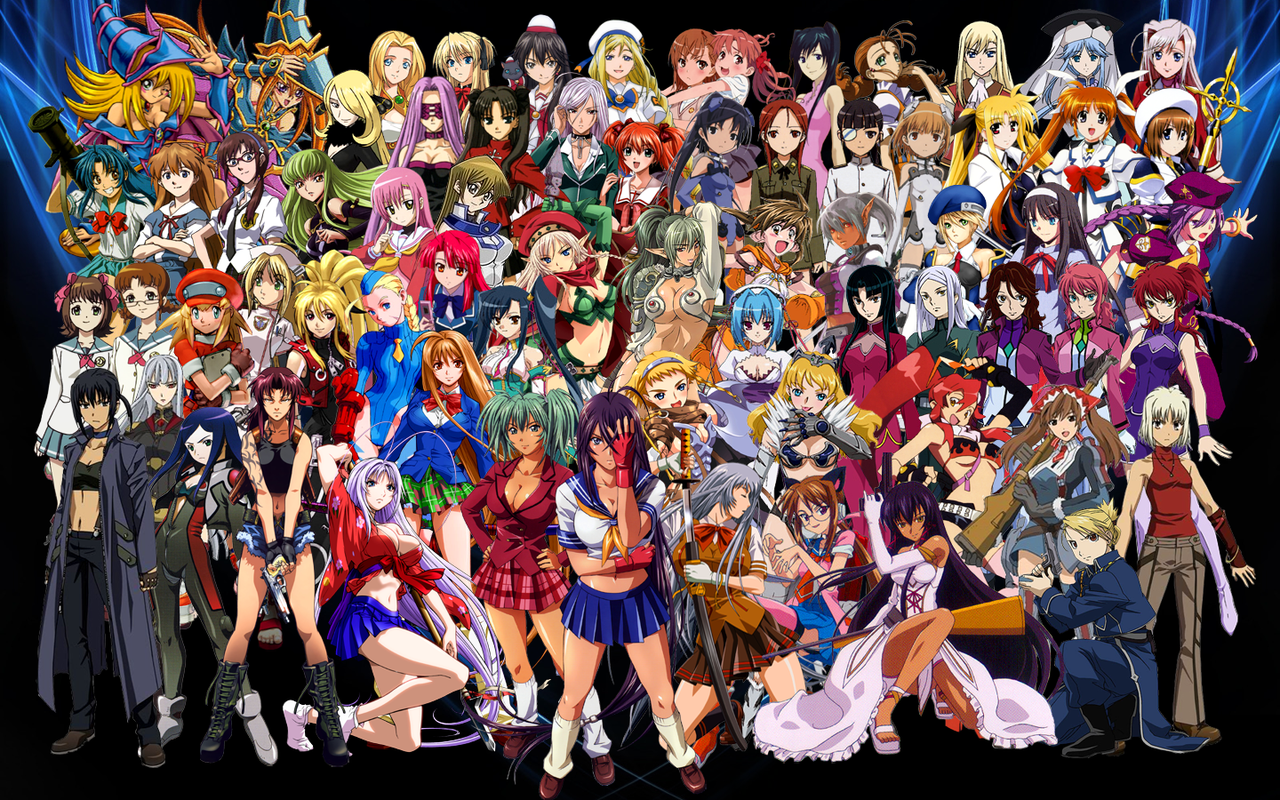 Anime Crossover Ladies 2nd By Dflowen Scraps