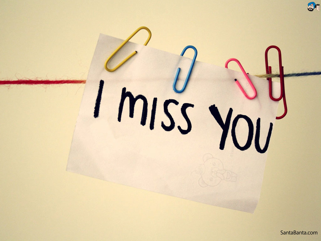 Amazing HD I Miss You Typography Wallpaper In High Resolution