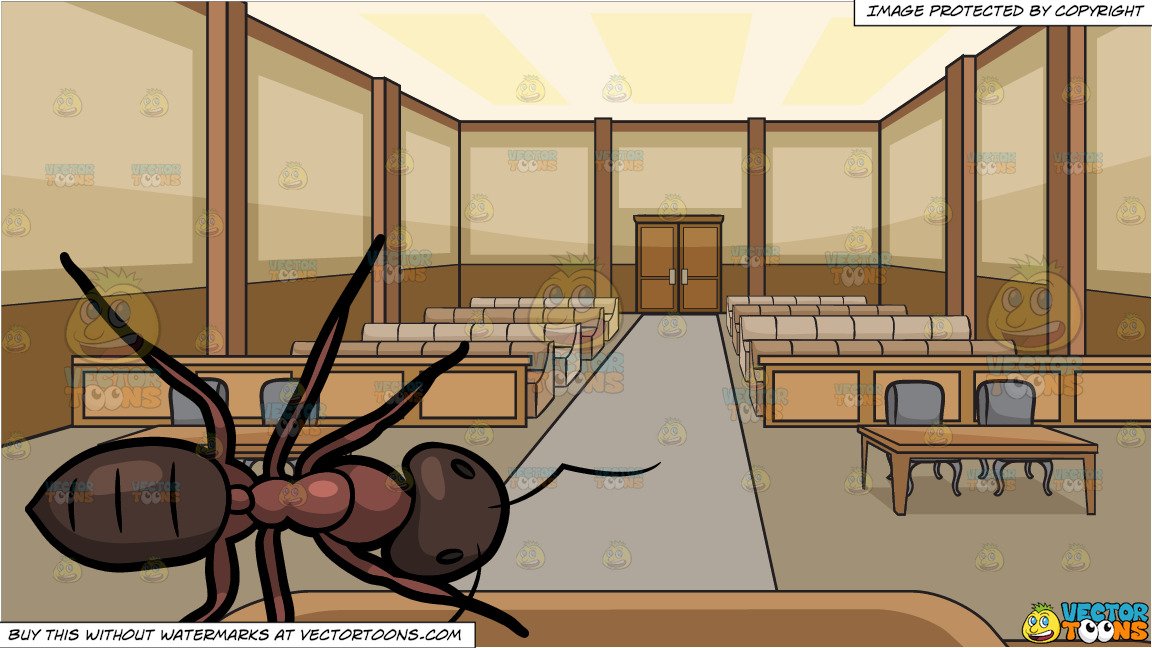 An Exploring Carpenter Ant And Inside A Courtroom Background