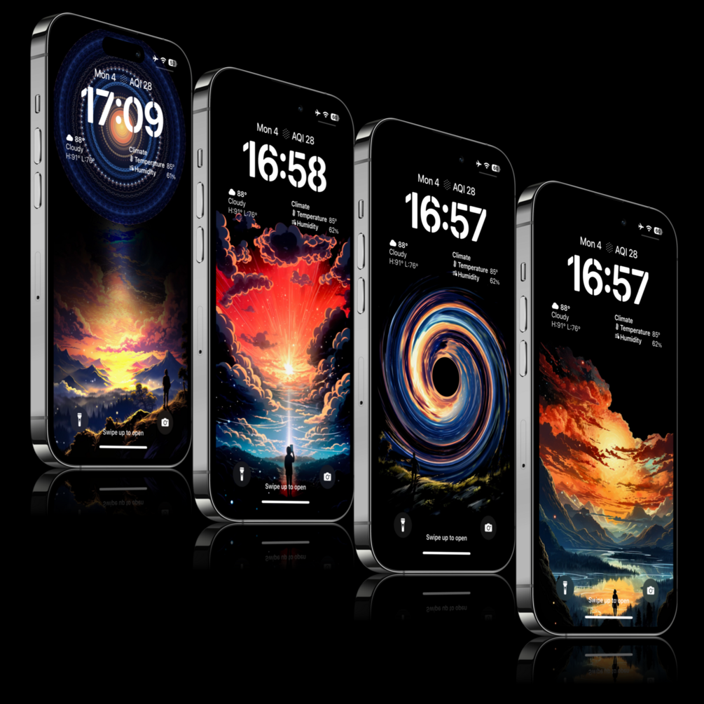 Apple iPhone HD Black Color Phone Wallpaper Widget