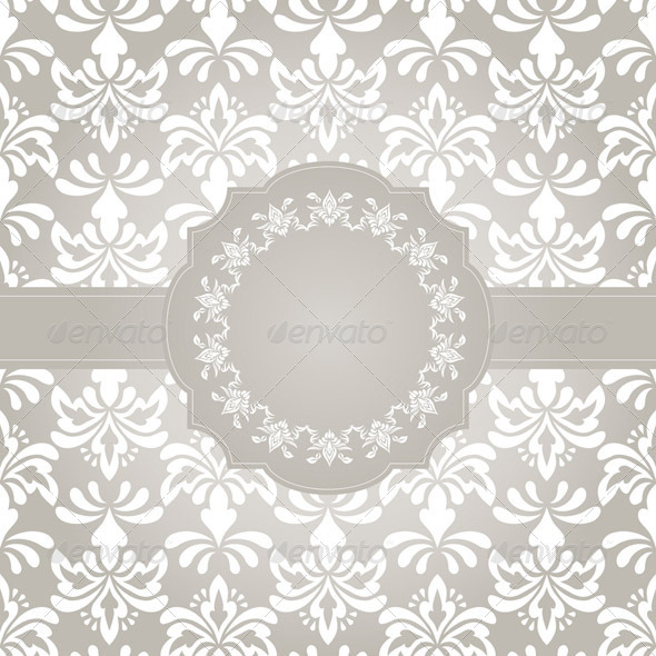Vector Frame For Your Text On Seamless Vintage Wallpaper Pattern