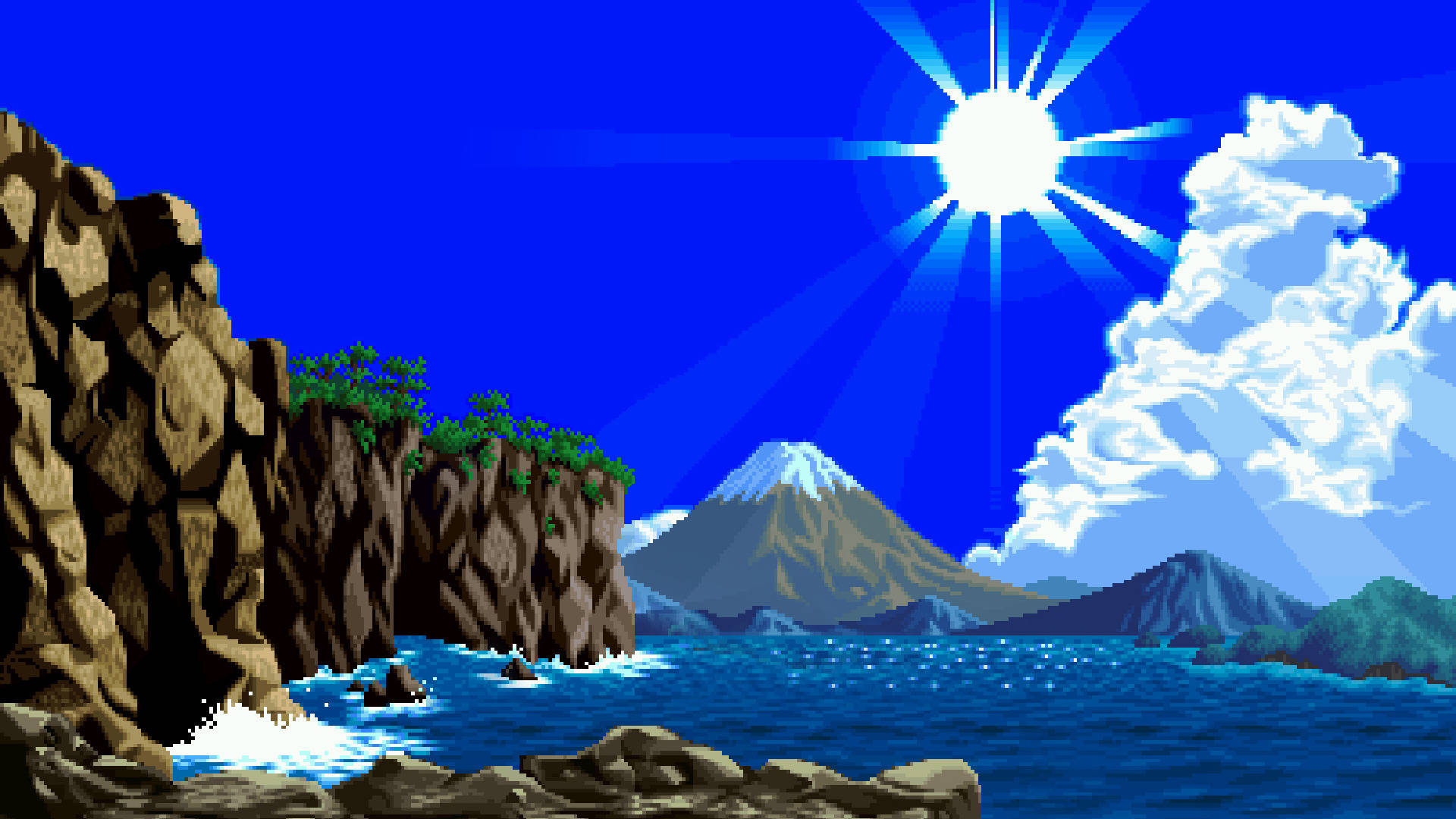 Pixel Nature Background Wallpaper