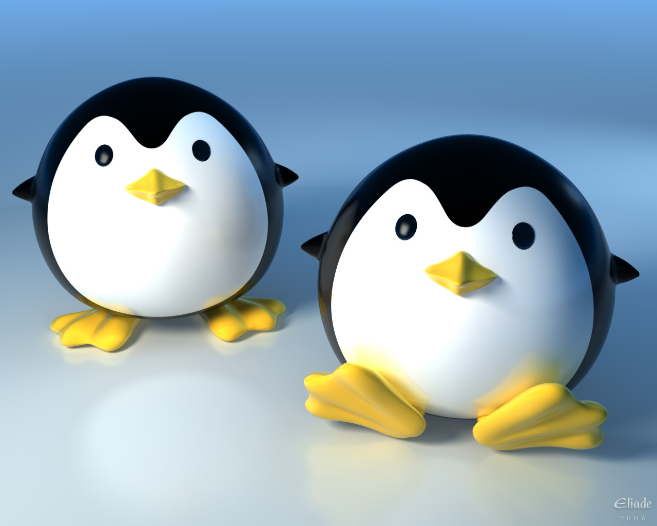 Cute 3d Penguins Wallpaper HD