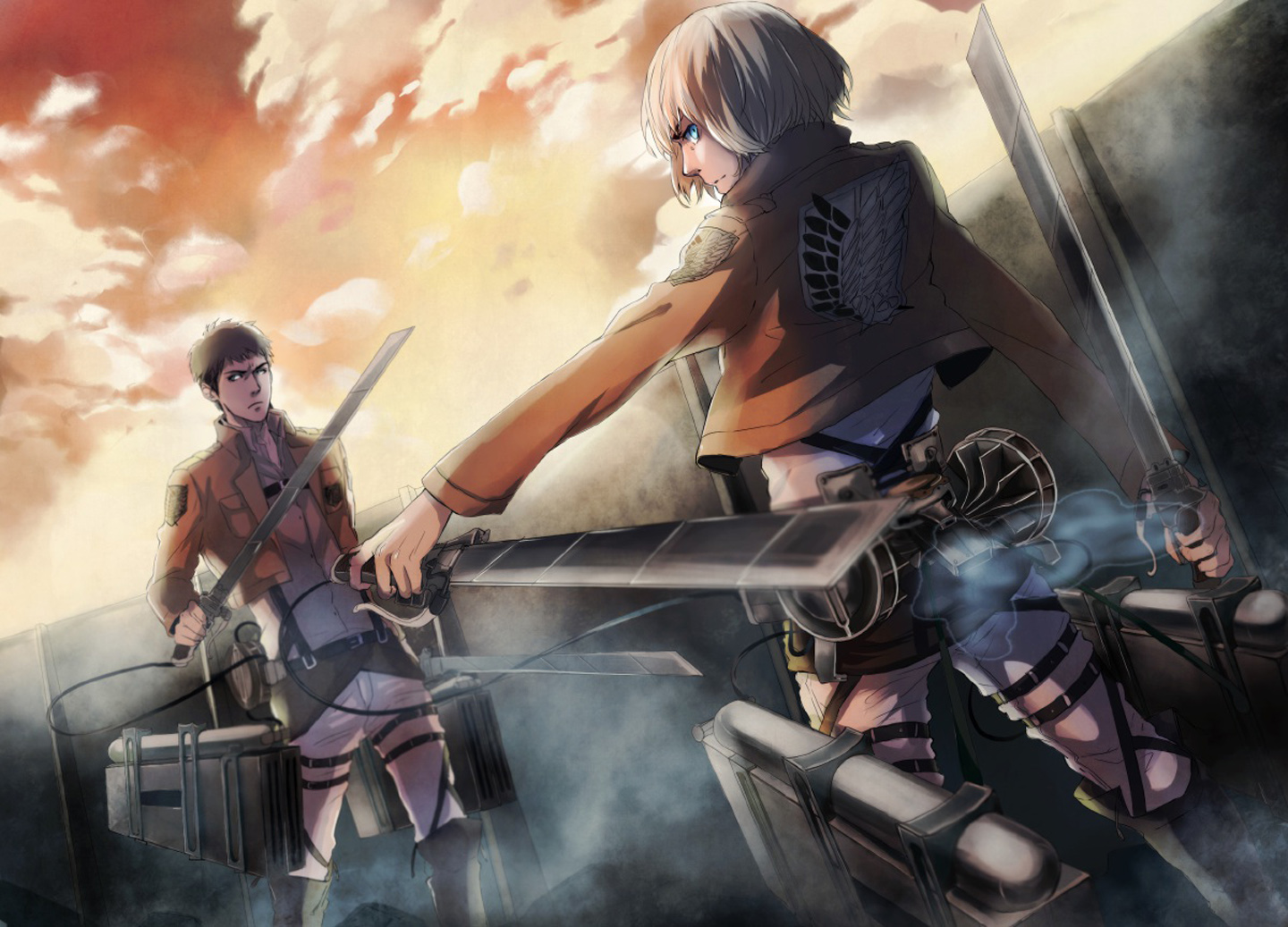 Jean Kirschtein Armin Arlert Blade Attack On Titan Shingeki No Kyojin