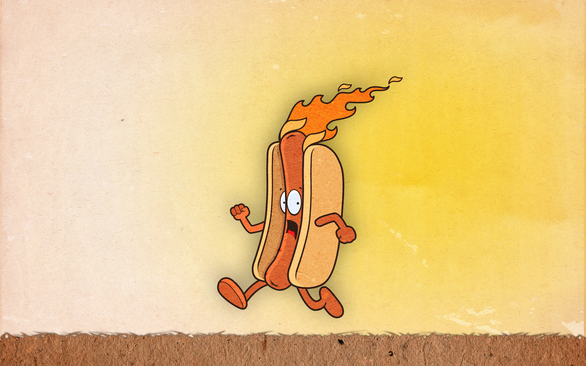 Wallpaper Tanned Hot Dog In A Panic Running 3d