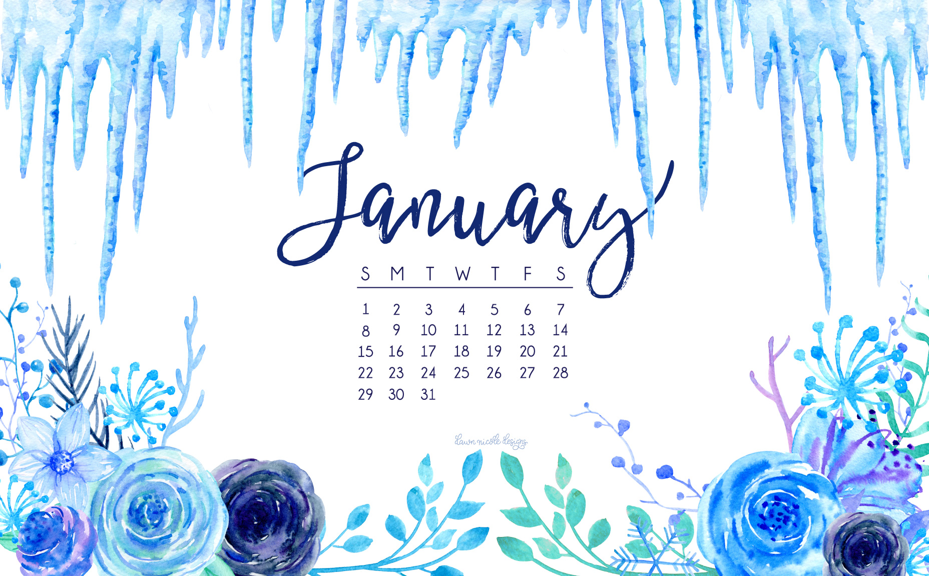 January Calendar Tech Pretties Dawn Nicole Designs