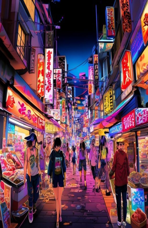 Japanese Anime Street 1080p Wallpaper