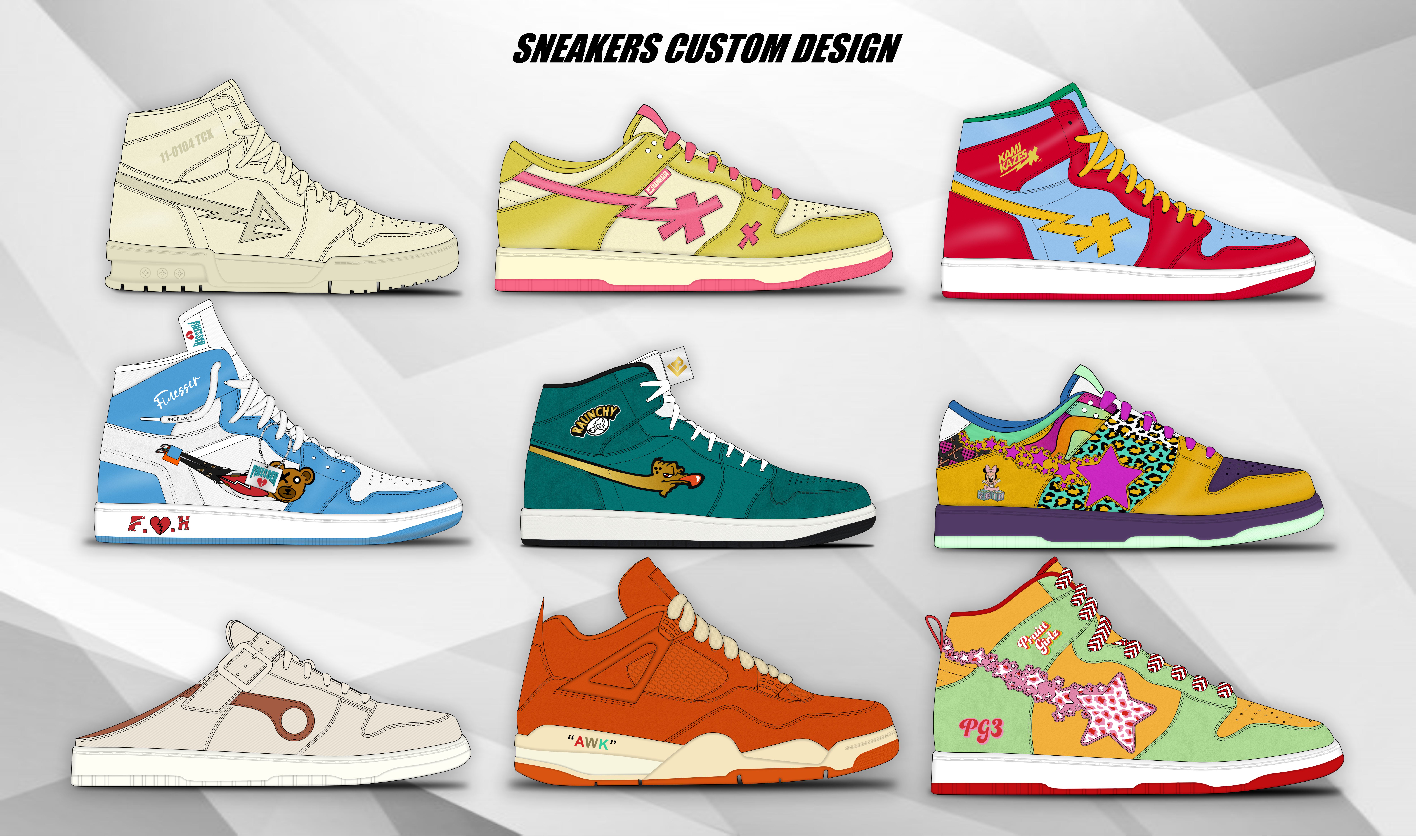 Custom design and redesign your shoes and sneakers by Richarddhana 7897x4686