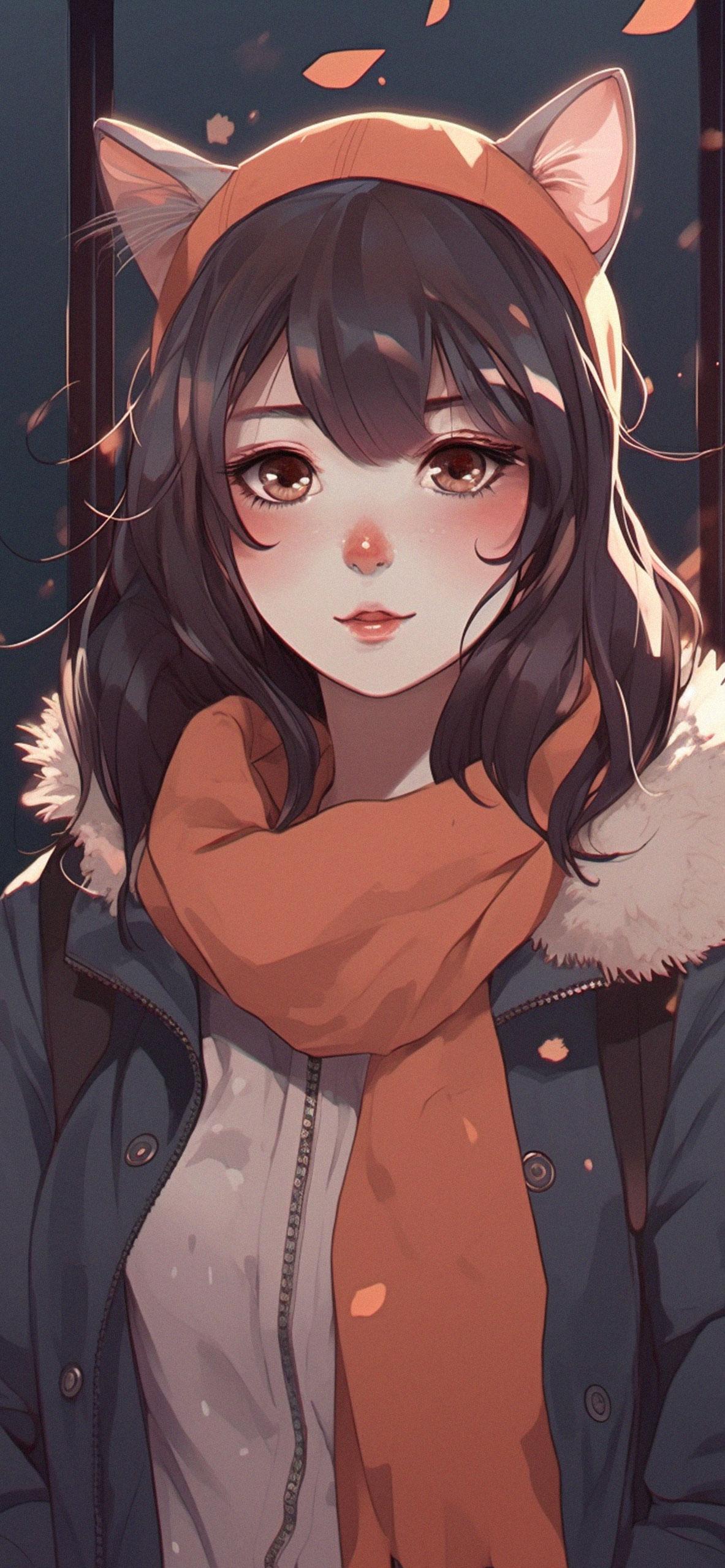 Cute Anime Girl With Cat Ears Wallpaper
