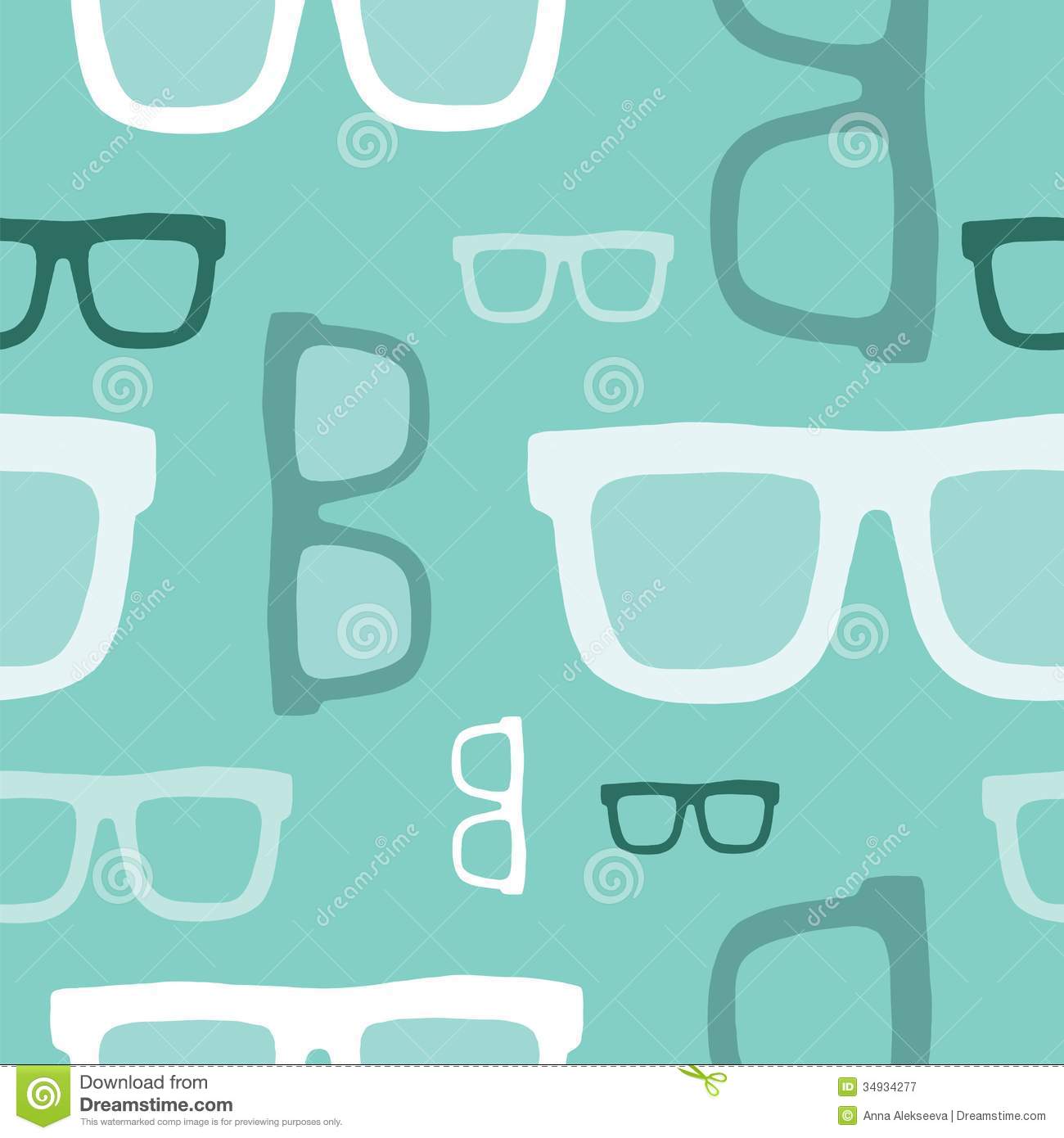 Hipster Glasses Vector Seamless