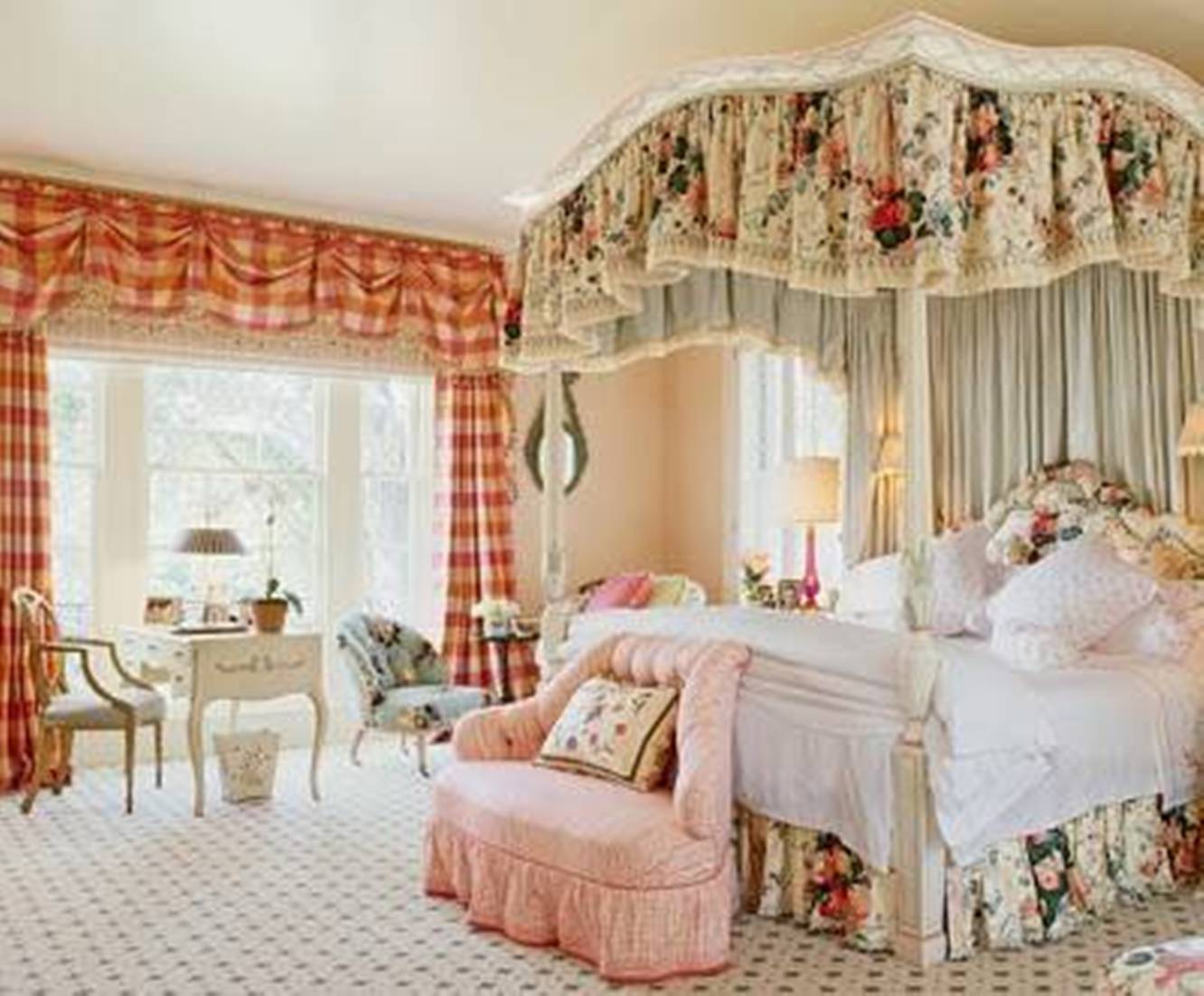 Plaid Bedroom French Country Curtains In Beautiful