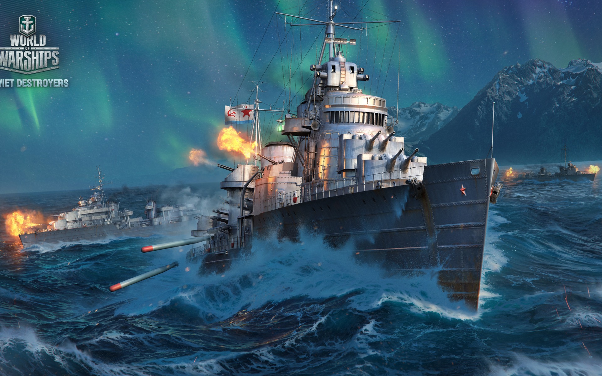 World Of Warships Ship Fire Naval Battle Mom Game Wallpaper