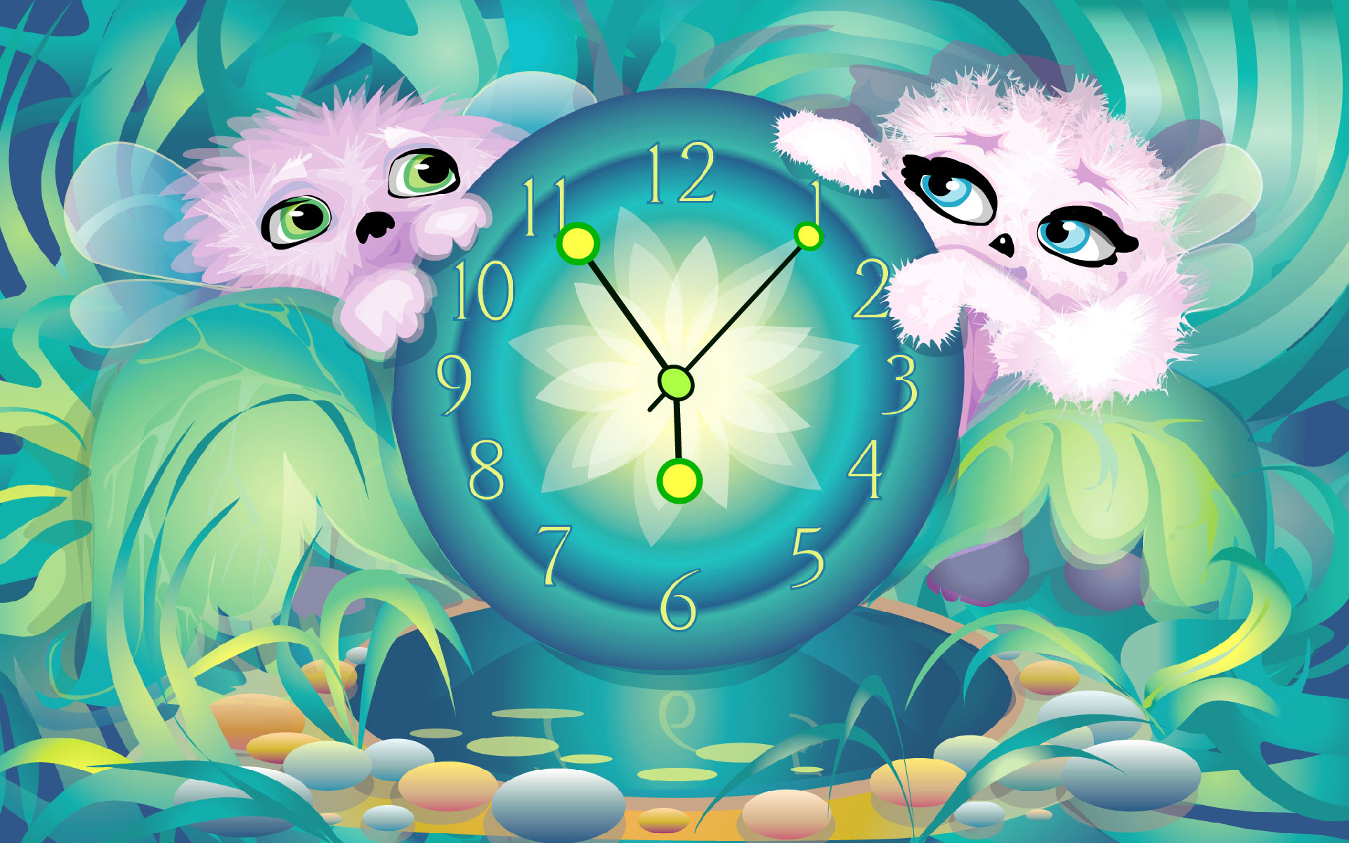 Pets Clock Live Animated Desktop Wallpaper Alien