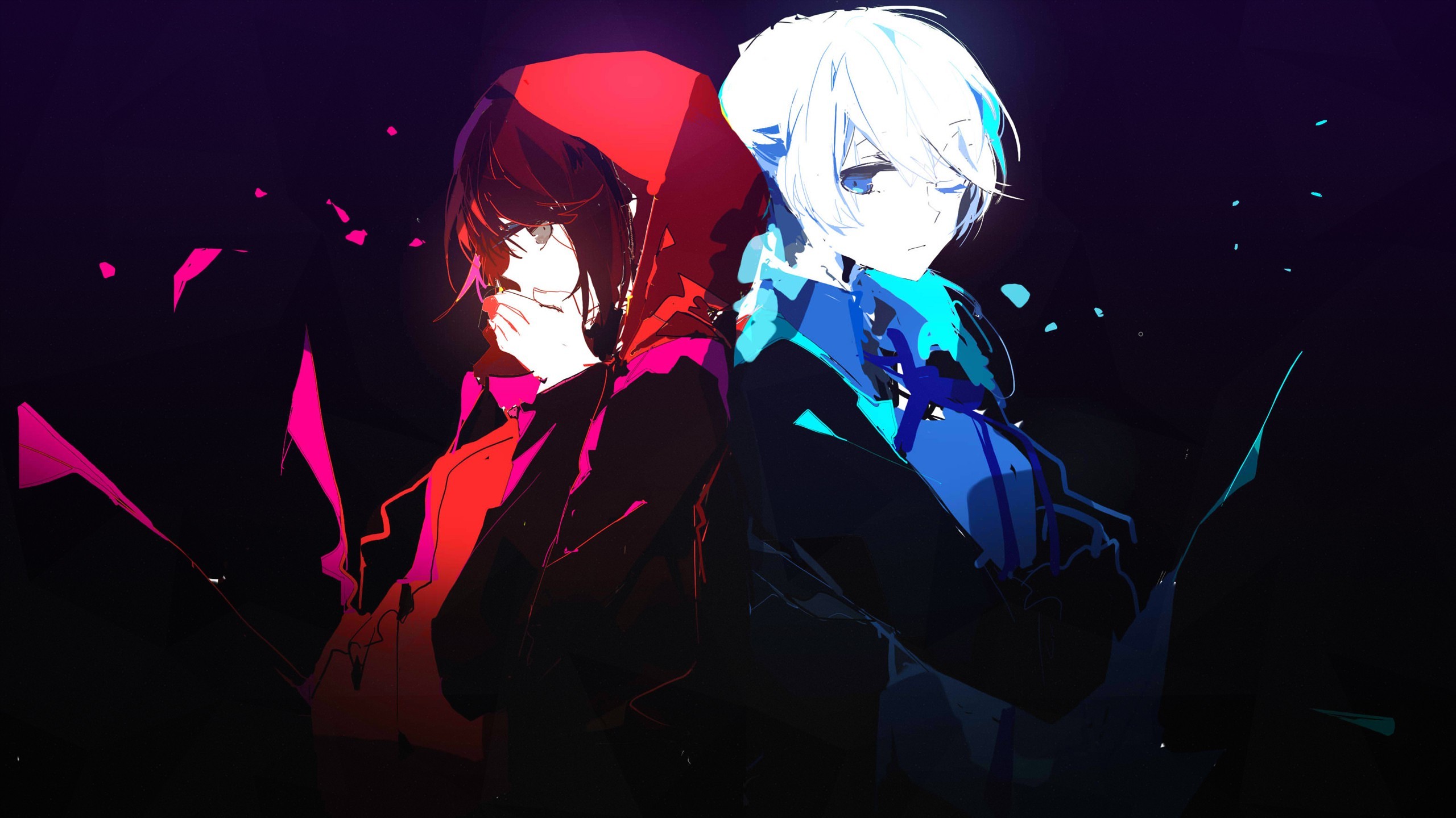 Red And Blue Anime Wallpaper On